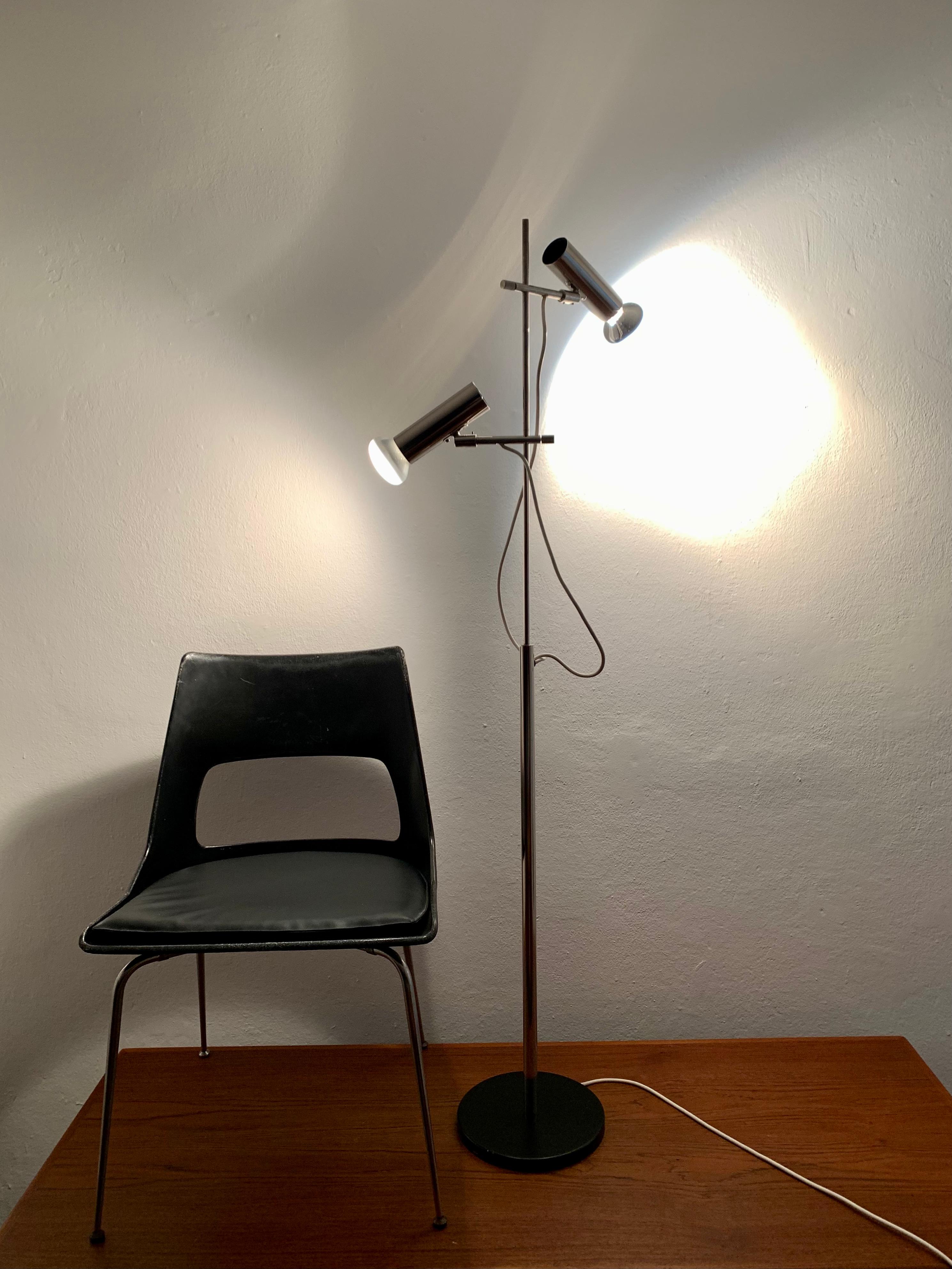 Nickel Plated Spot Floor Lamp For Sale 3