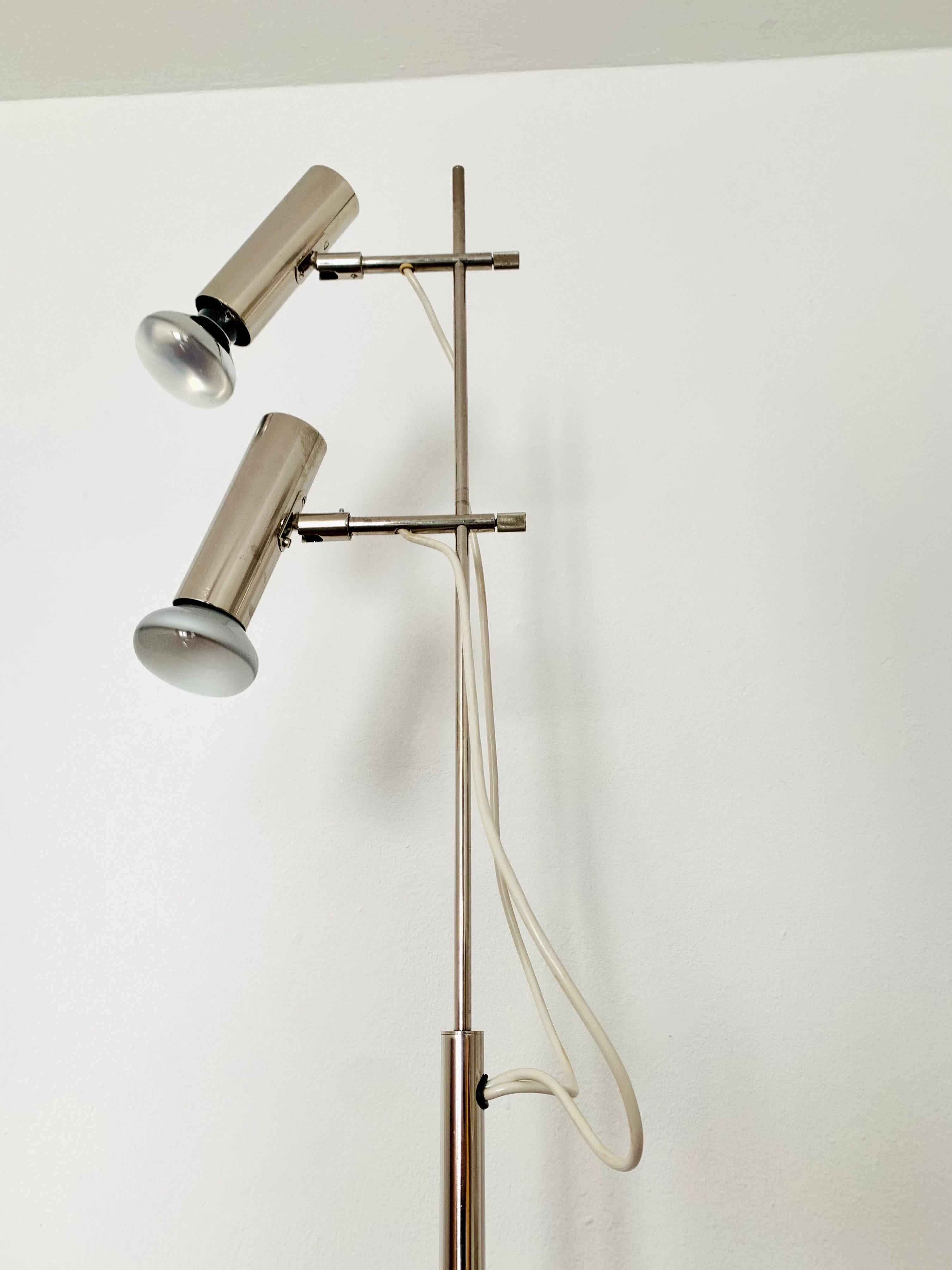 Mid-20th Century Nickel Plated Spot Floor Lamp For Sale
