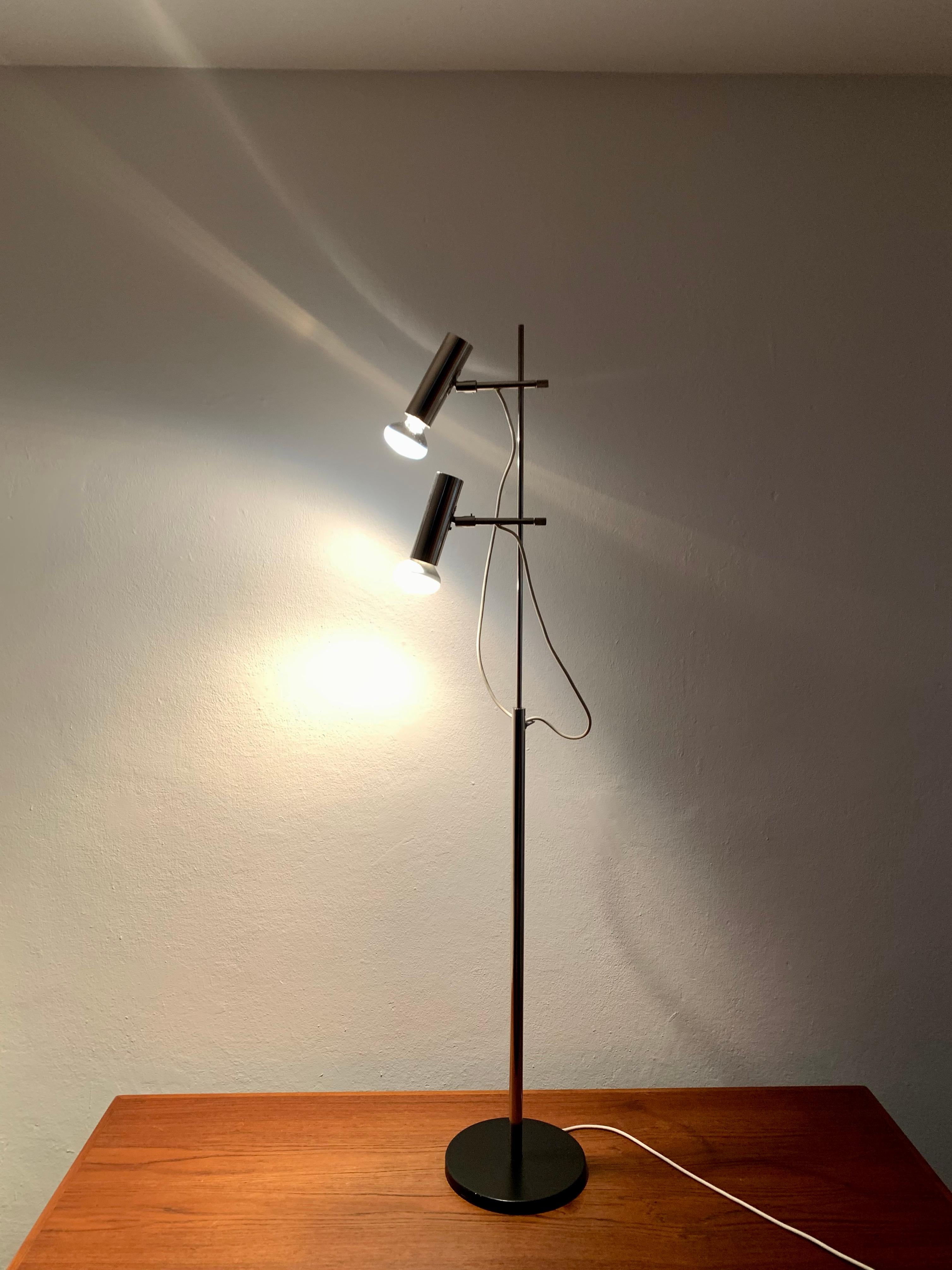 Nickel Plated Spot Floor Lamp For Sale 1