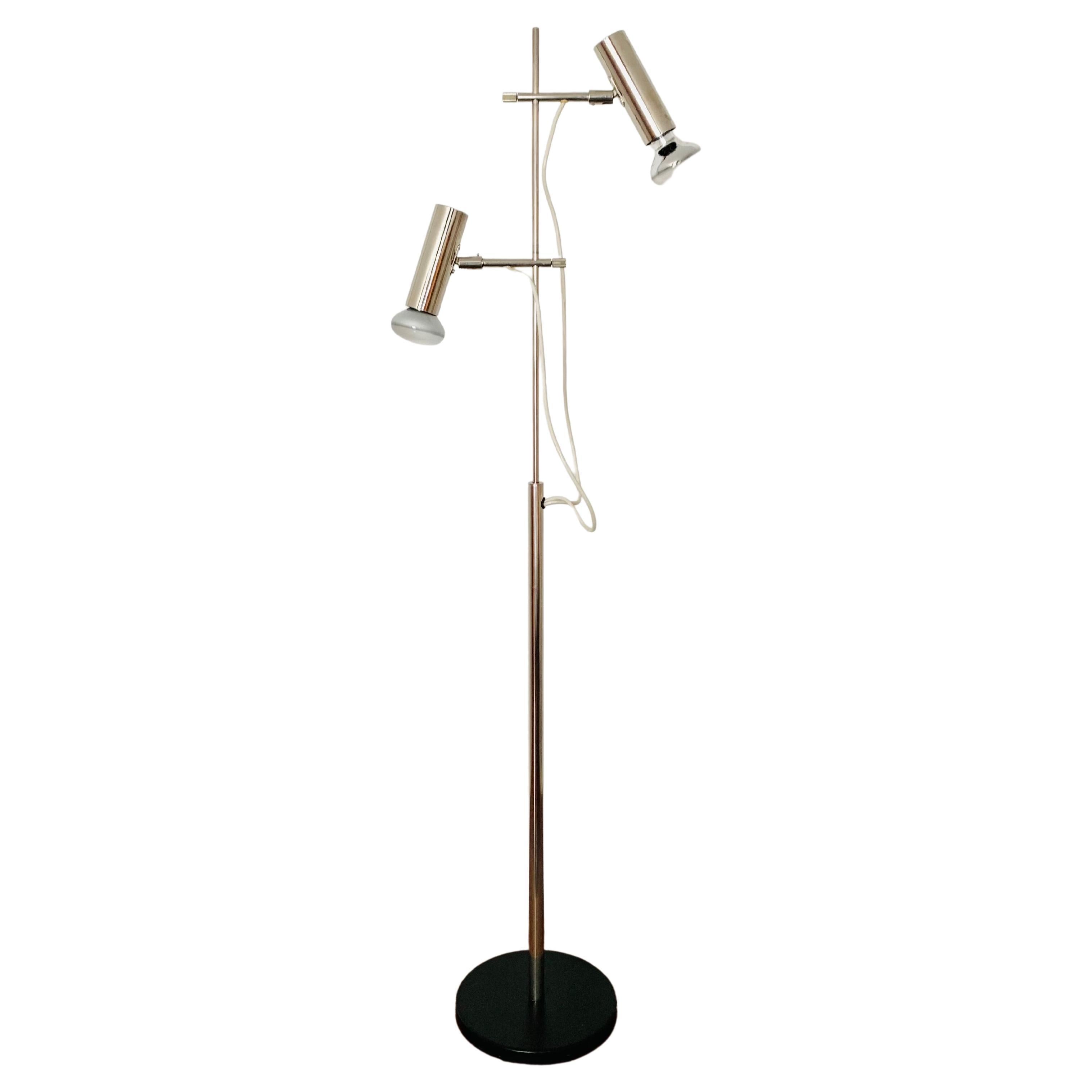 Nickel Plated Spot Floor Lamp For Sale