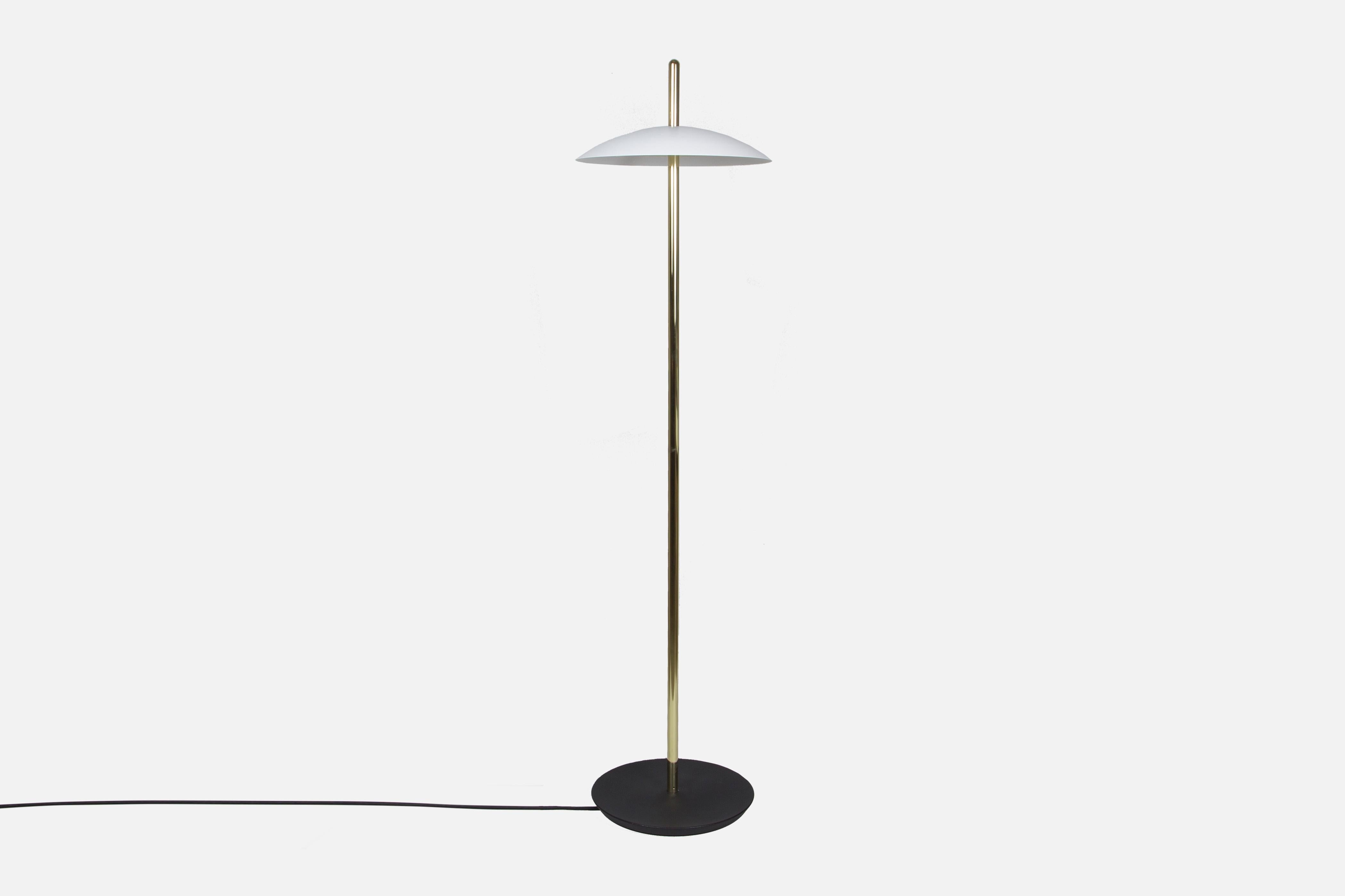 Spun Nickel Signal Floor Lamp from Souda, Made to Order For Sale