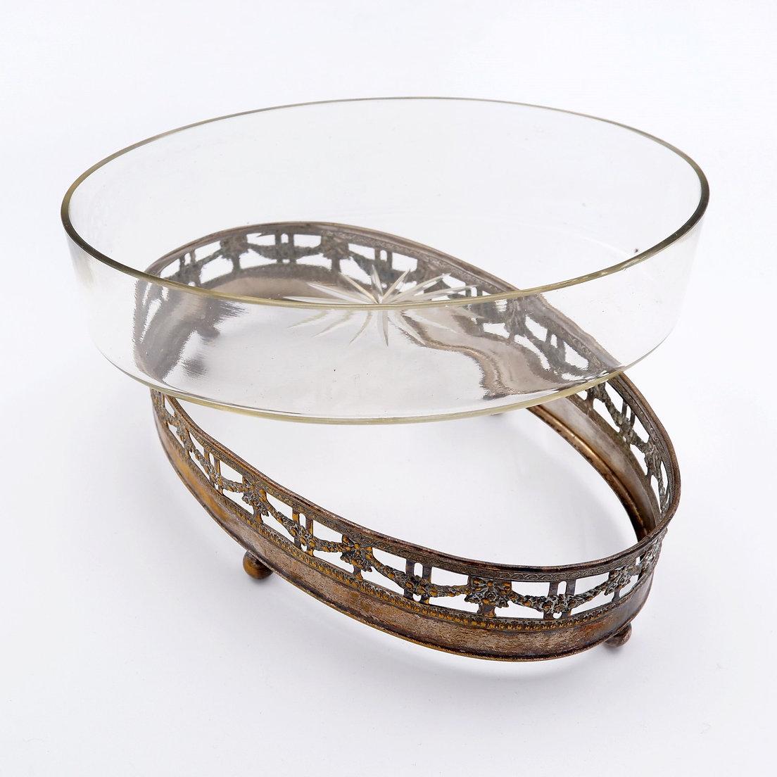 Nickel Silverplate French Louis XVI Oval Centerpiece - 19th For Sale 5