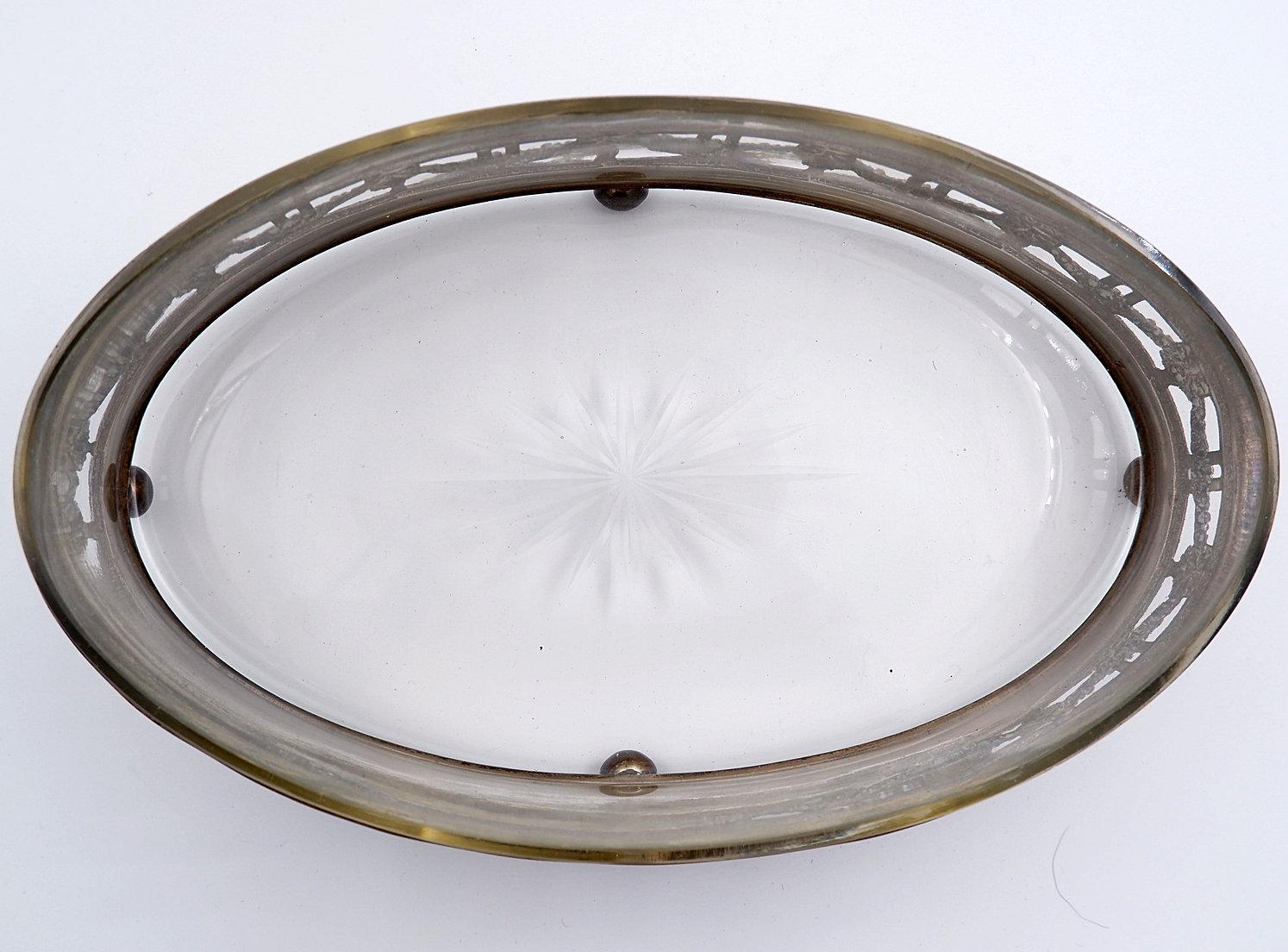 Silver Plate Nickel Silverplate French Louis XVI Oval Centerpiece - 19th For Sale