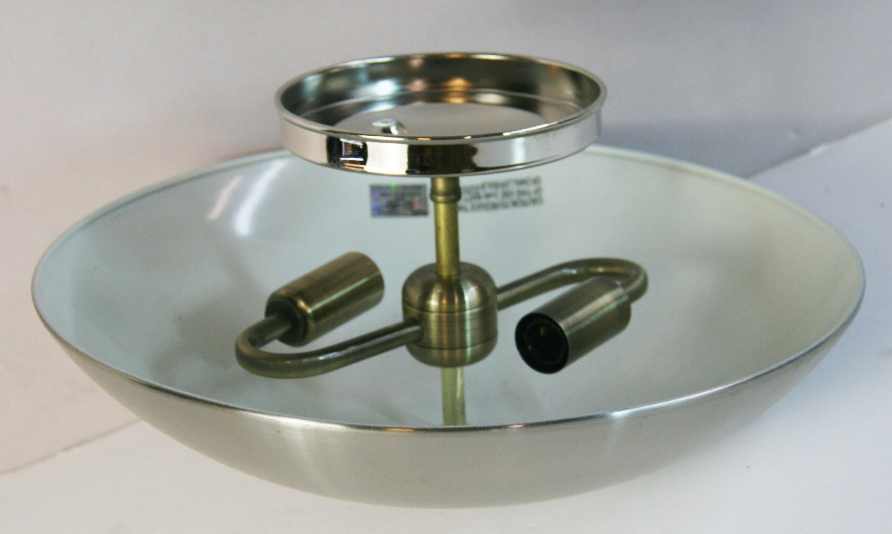 Nickel Monture à encastrer à deux lumières 2 pièces Disponibles en vente 1