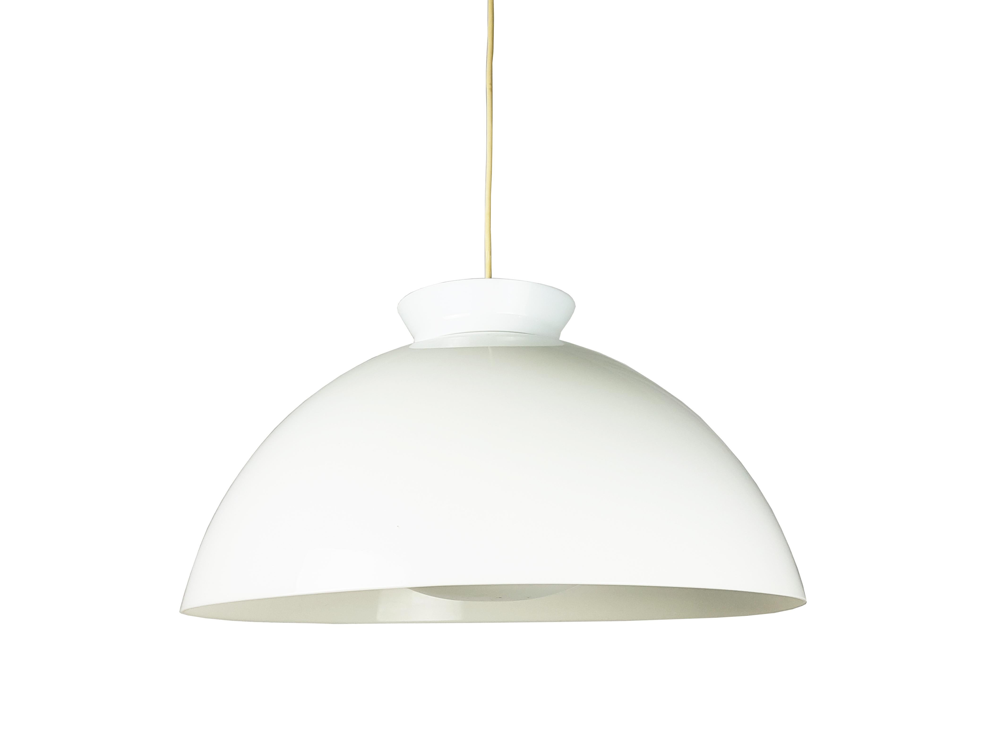 Nickel & White Methacrylate 4006 Pendant Lamp by Castiglioni bros for Kartell In Good Condition For Sale In Varese, Lombardia
