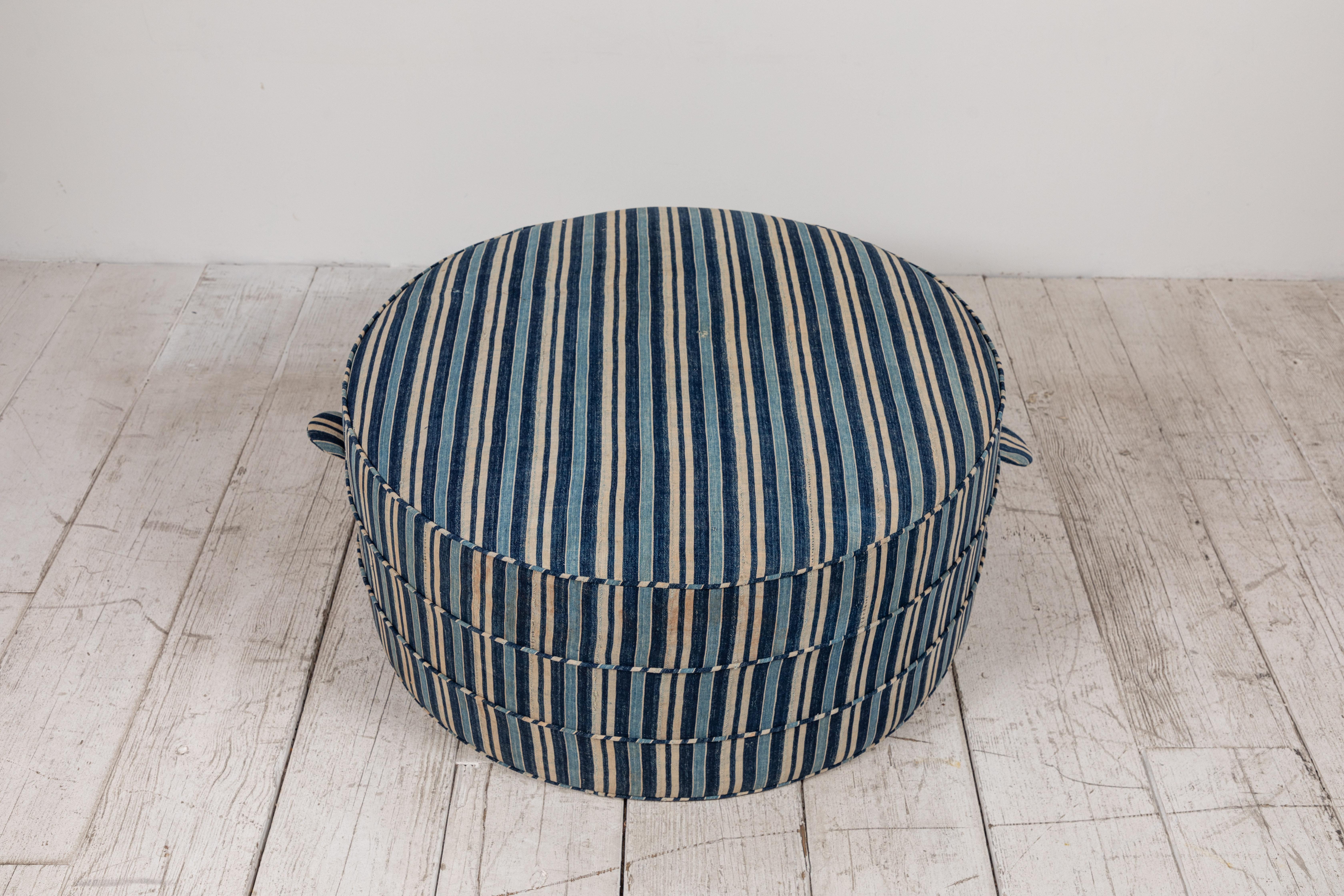 Nickey Kehoe Collection Large Round Hassock In New Condition In Los Angeles, CA