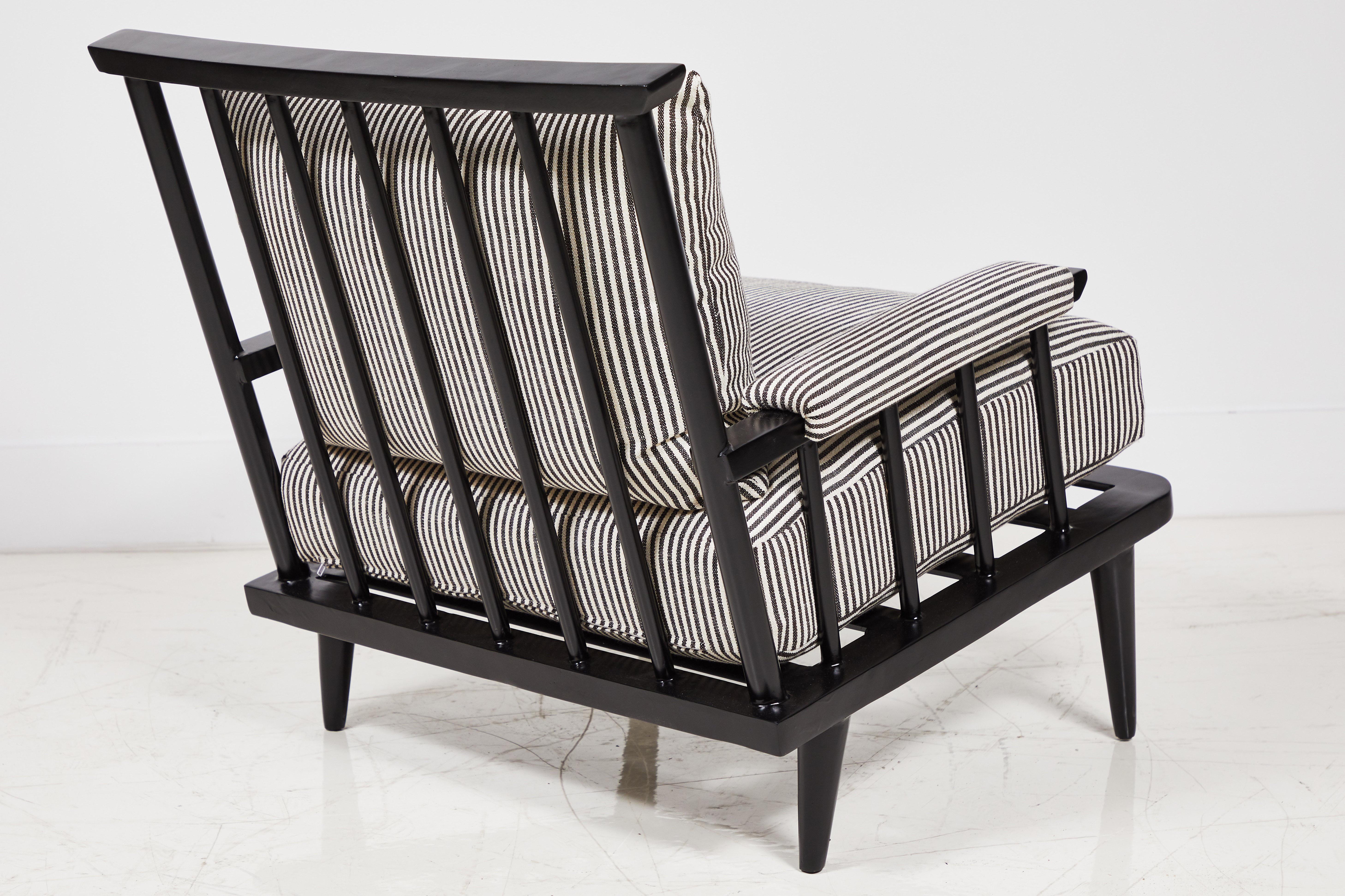 Nickey Kehoe Collection Outdoor Schwarz Metall Spindel Lounge Stuhl (21. Jahrhundert und zeitgenössisch)