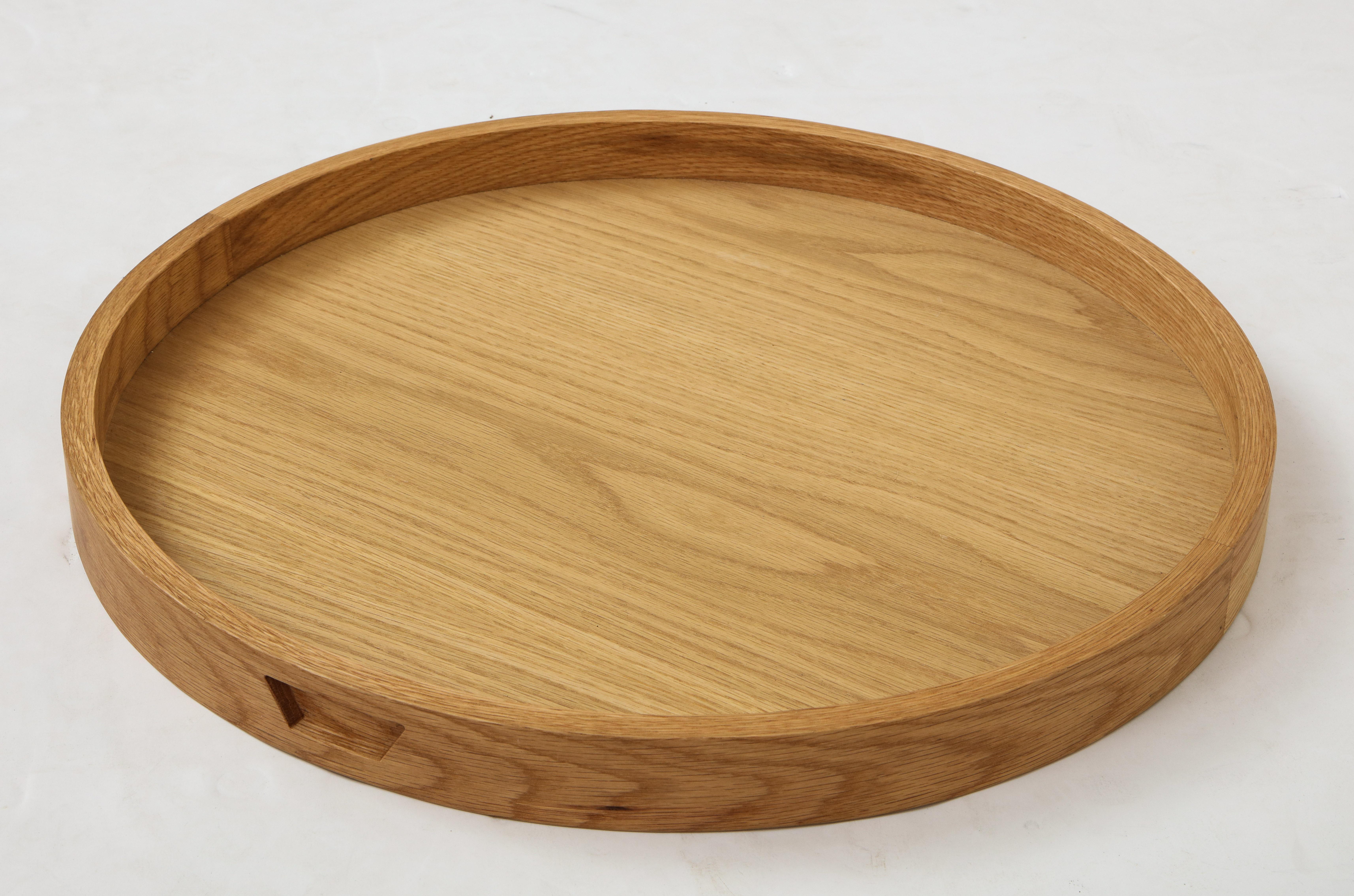 oak round tray