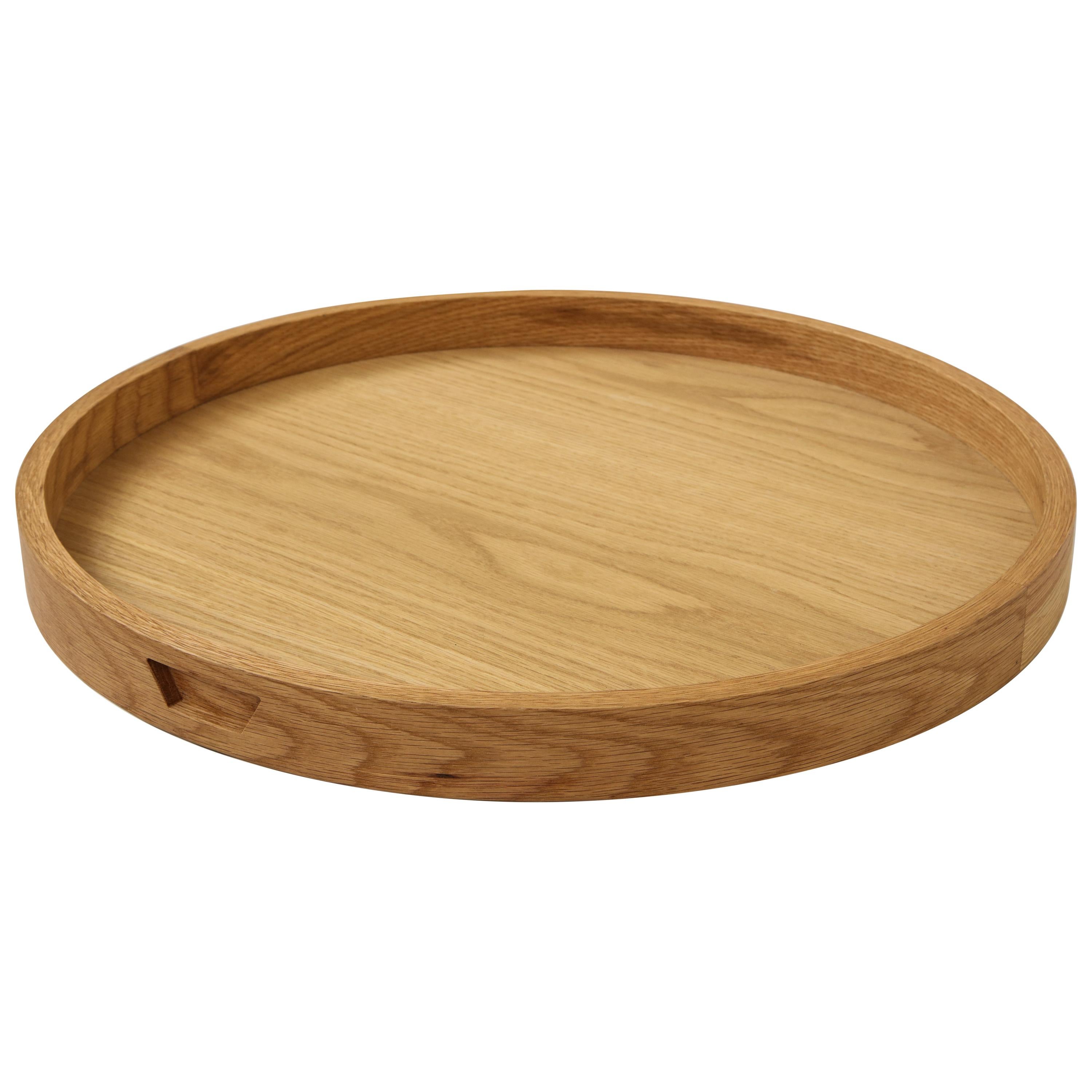 Round Oak Tray