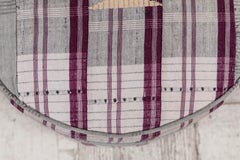 Nickey Kehoe Collection Small Round Hassock Upholstered in Vintage Fabric