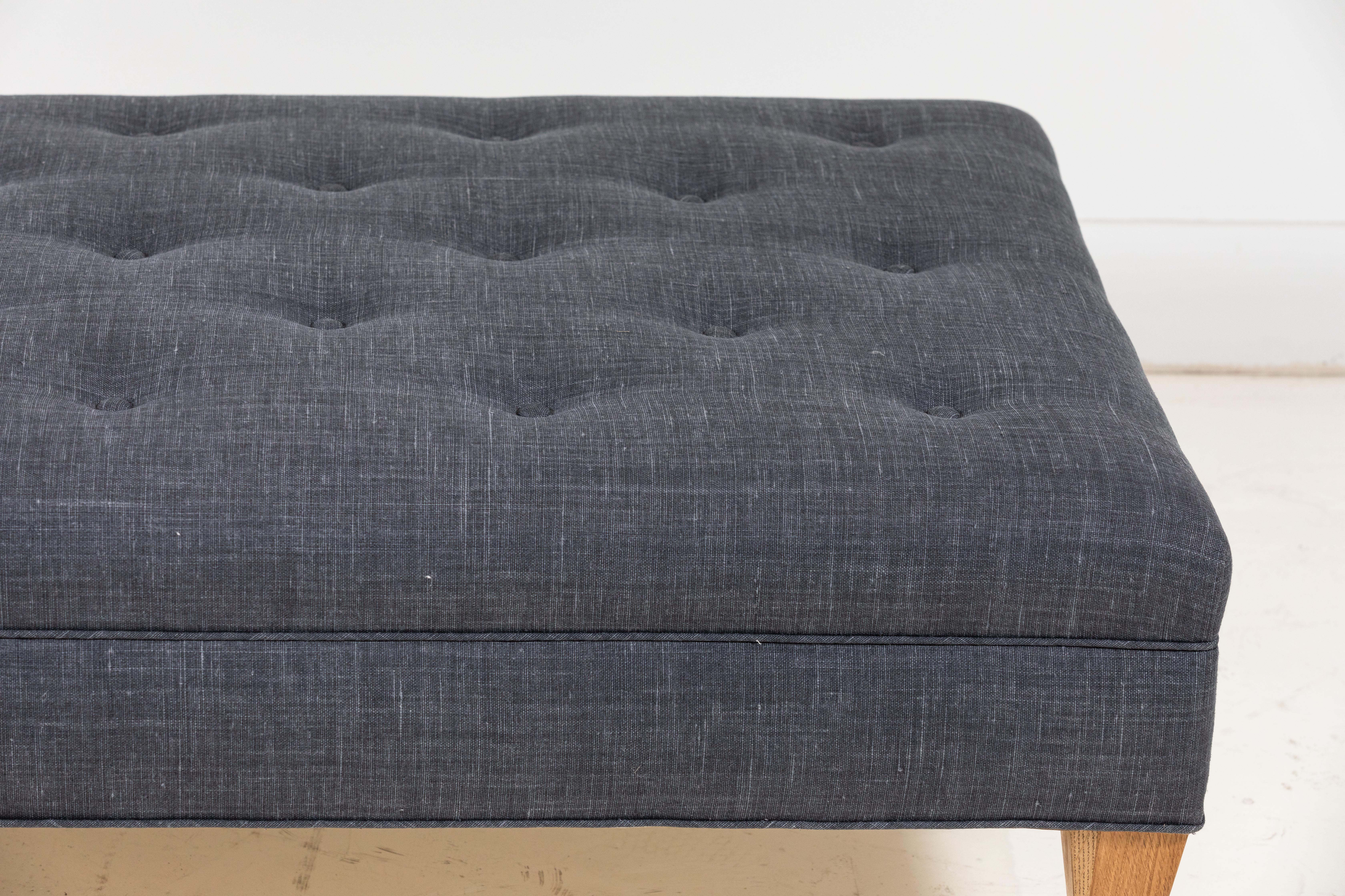 Linen Nickey Kehoe Collection Tufted Ottoman