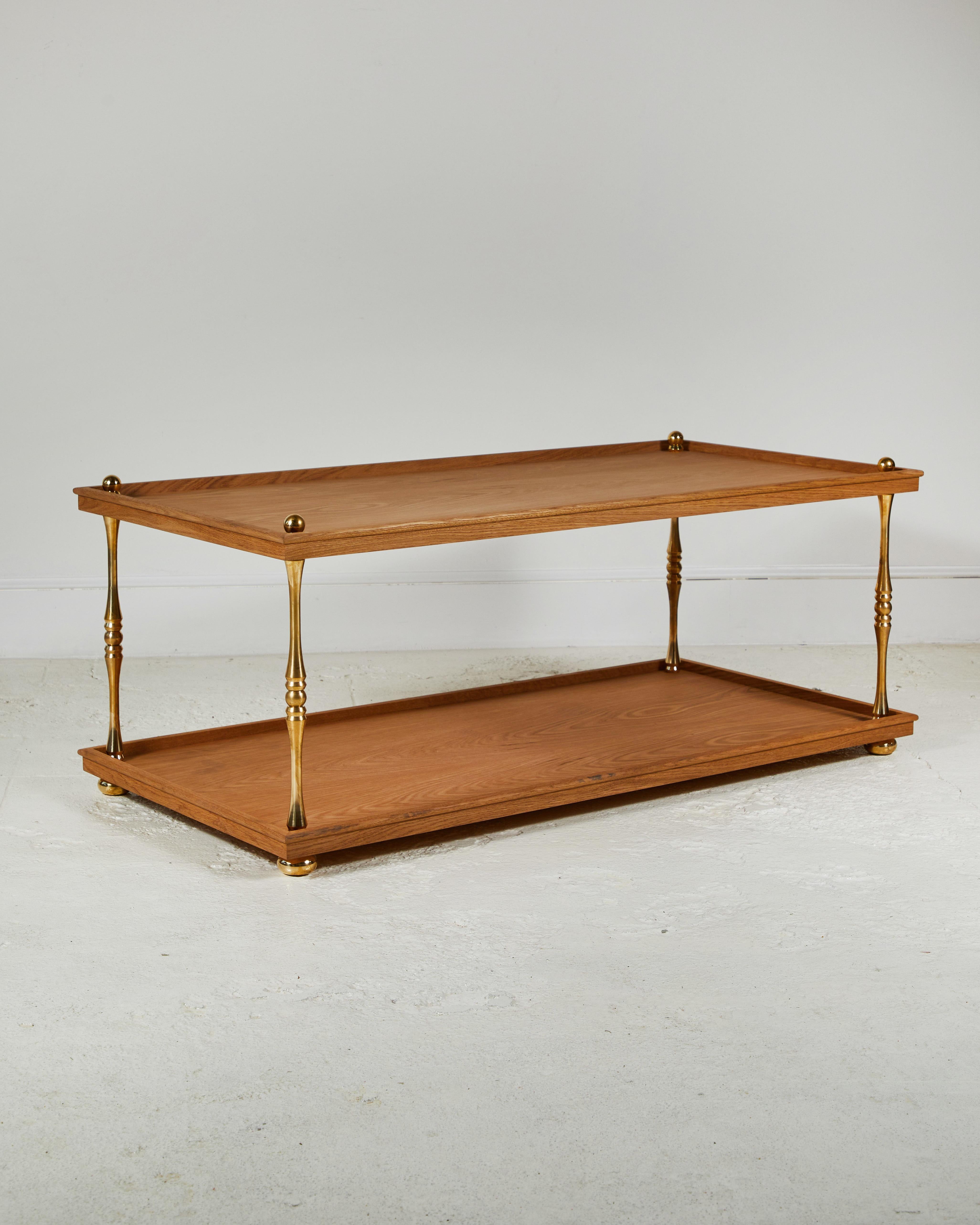 Nickey Kehoe Collection Turned Brass Cocktail Table In New Condition In Los Angeles, CA