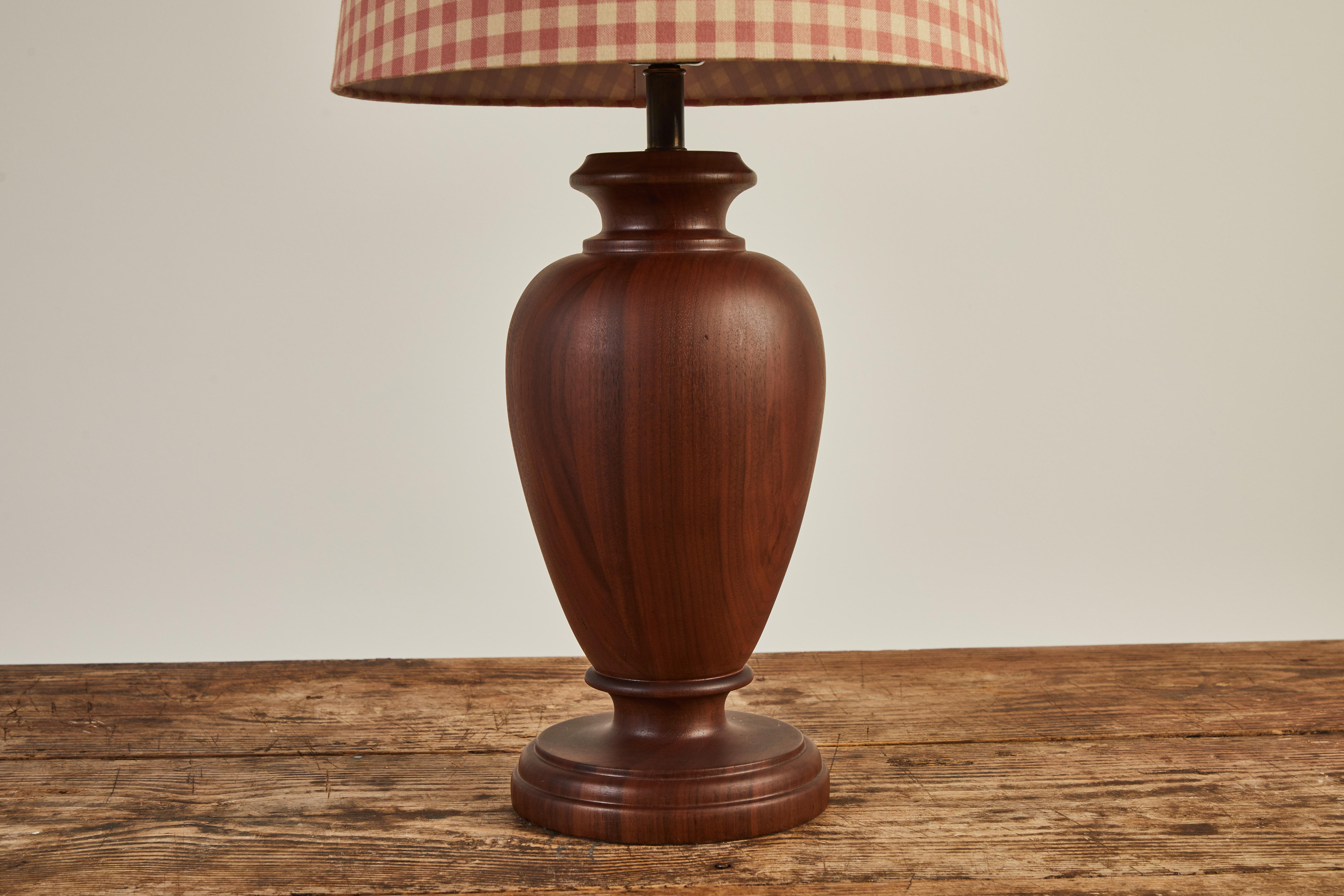 turned wood table lamp