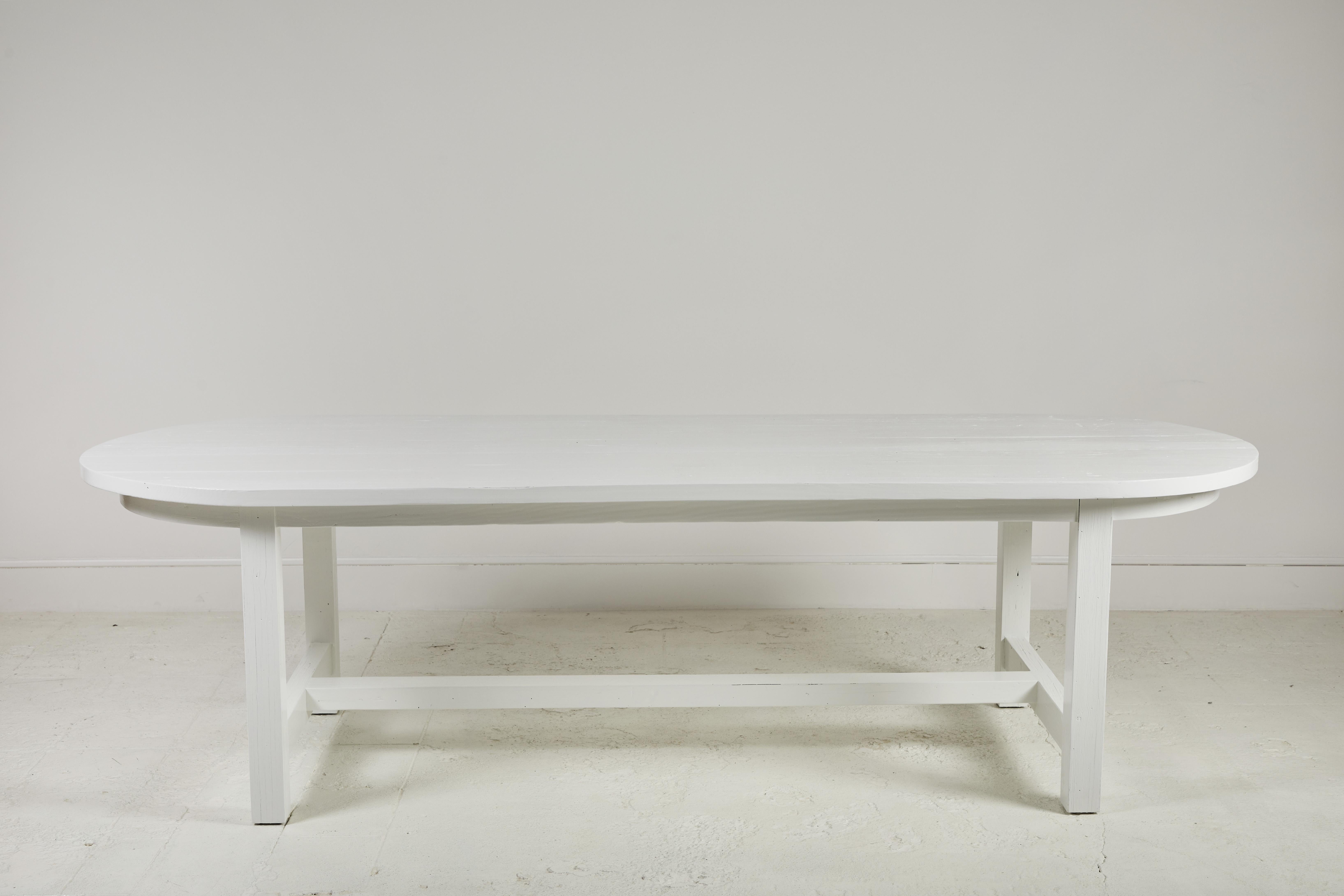 Nickey Kehoe collection white painted oval harvest dining table.