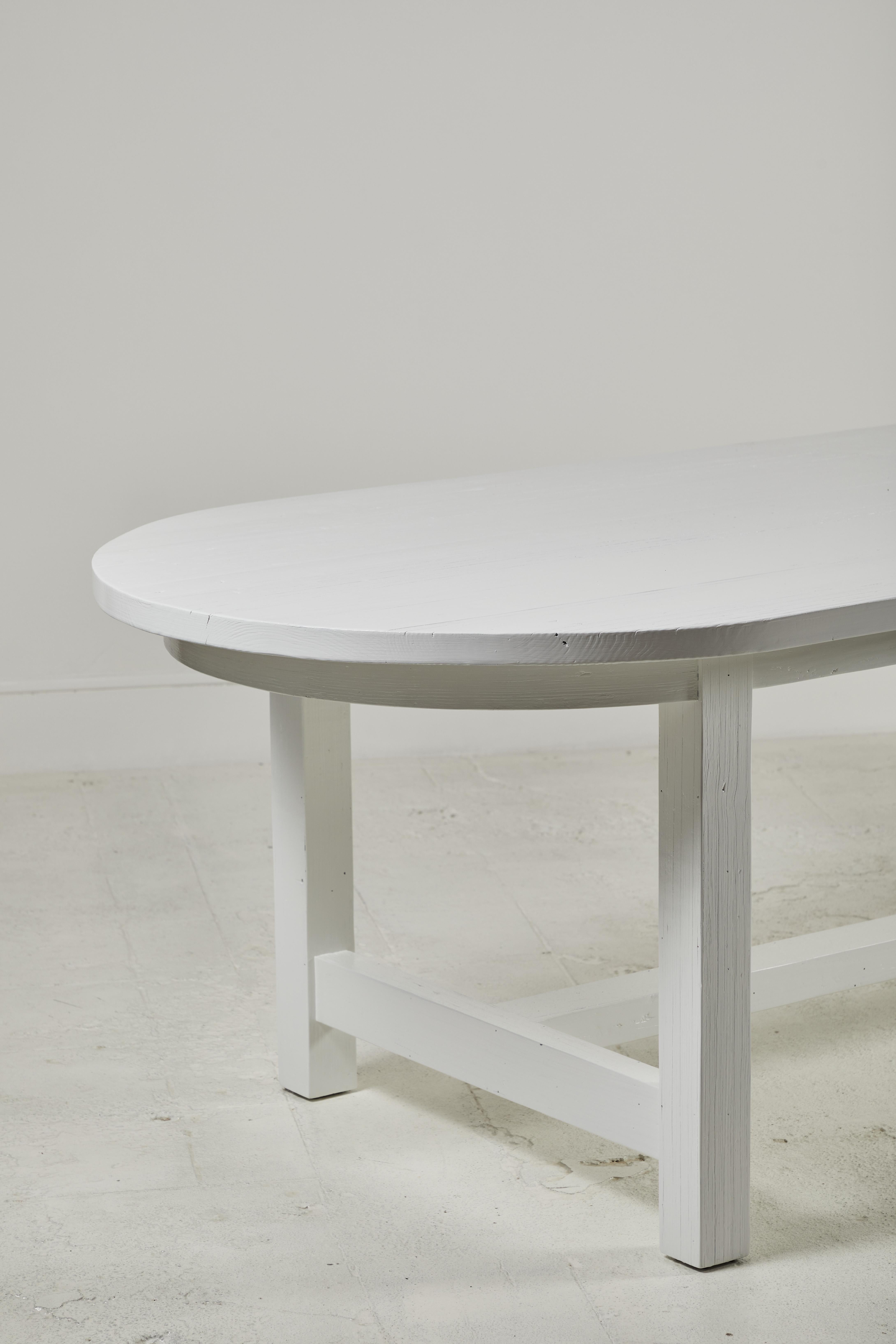 Nickey Kehoe Collection White Painted Oval Harvest Dining Table In New Condition In Los Angeles, CA