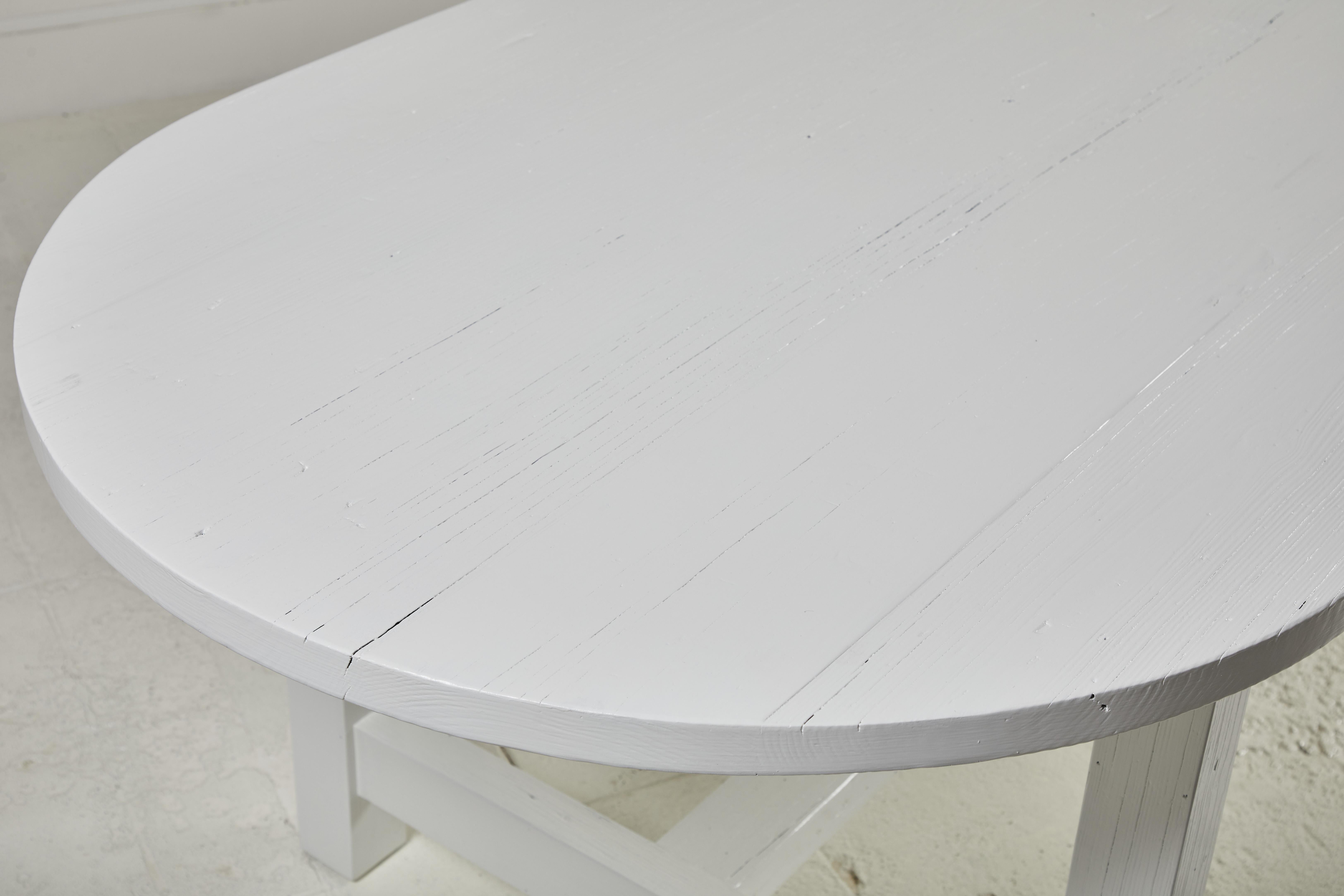 Contemporary Nickey Kehoe Collection White Painted Oval Harvest Dining Table