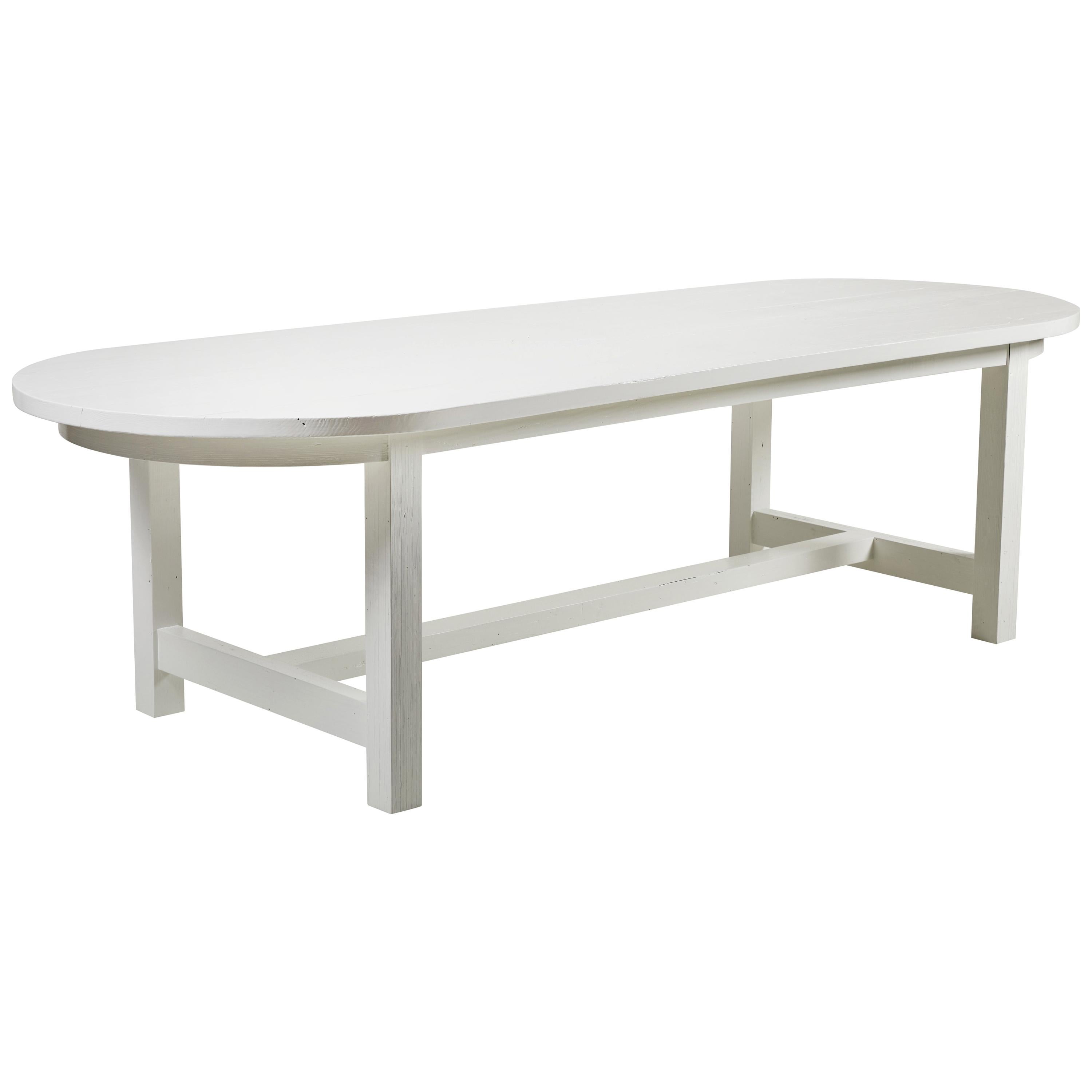 Nickey Kehoe Collection White Painted Oval Harvest Dining Table