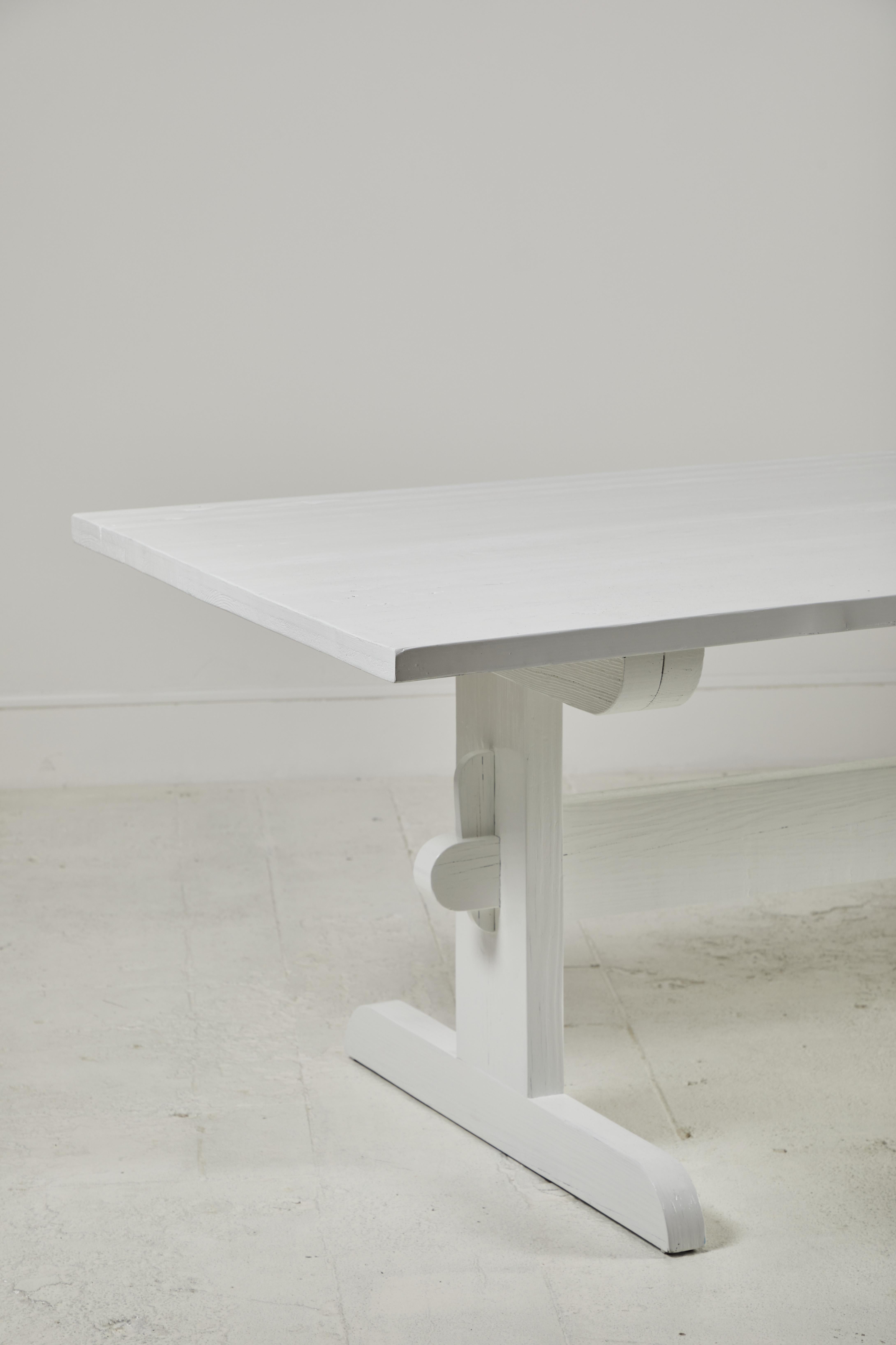 Contemporary Nickey Kehoe Collection White Painted Trestle Dining Table