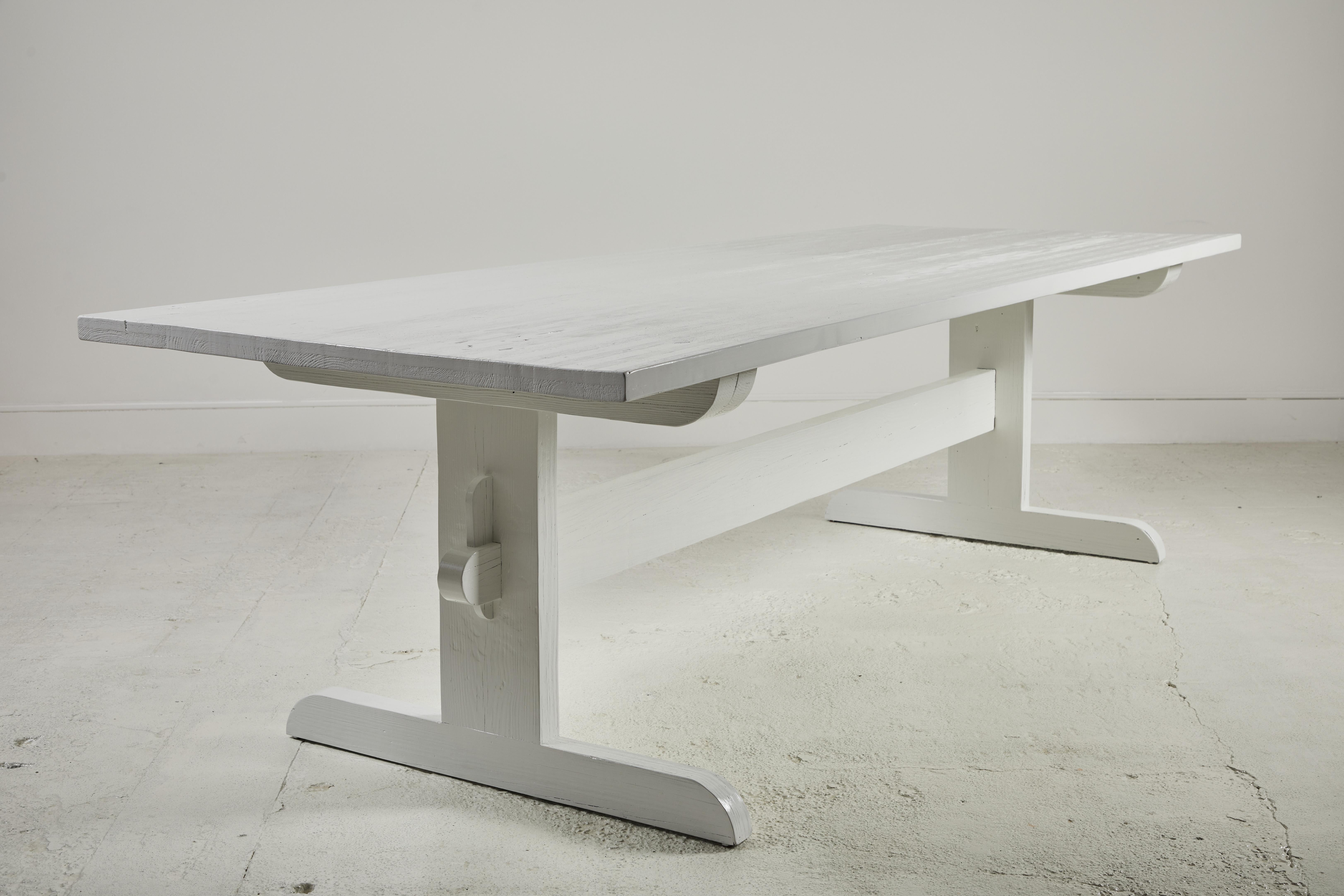 Nickey Kehoe Collection White Painted Trestle Dining Table 1
