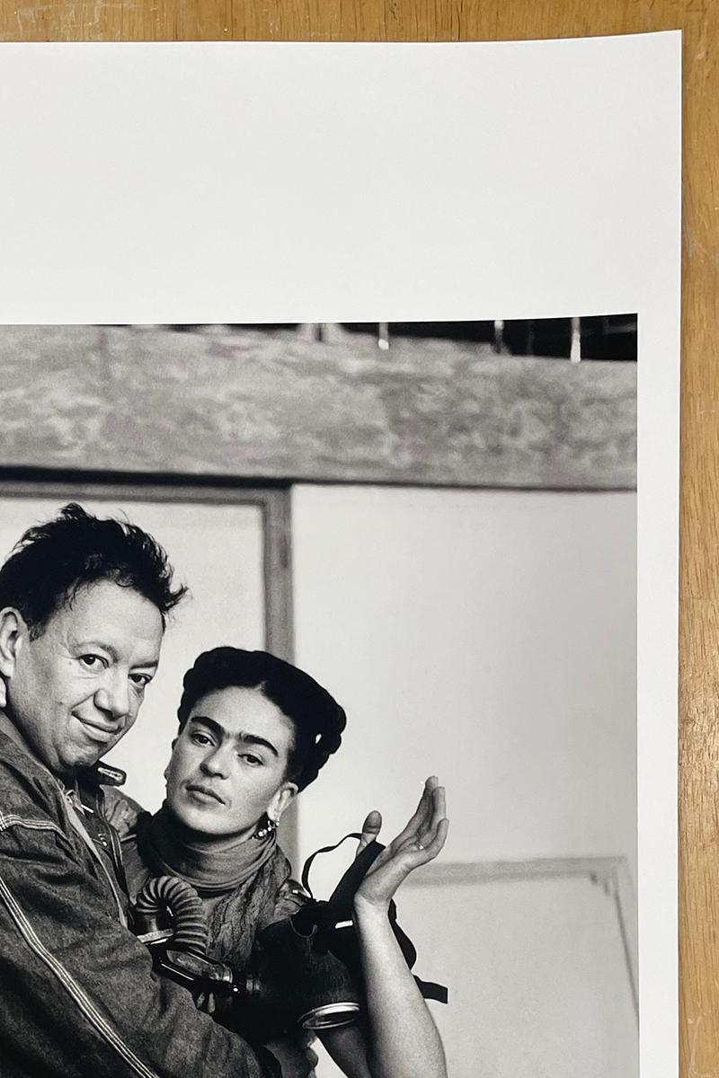 Frida and Diego with Gas Mask - Black and White Photograph, Couple For Sale 1