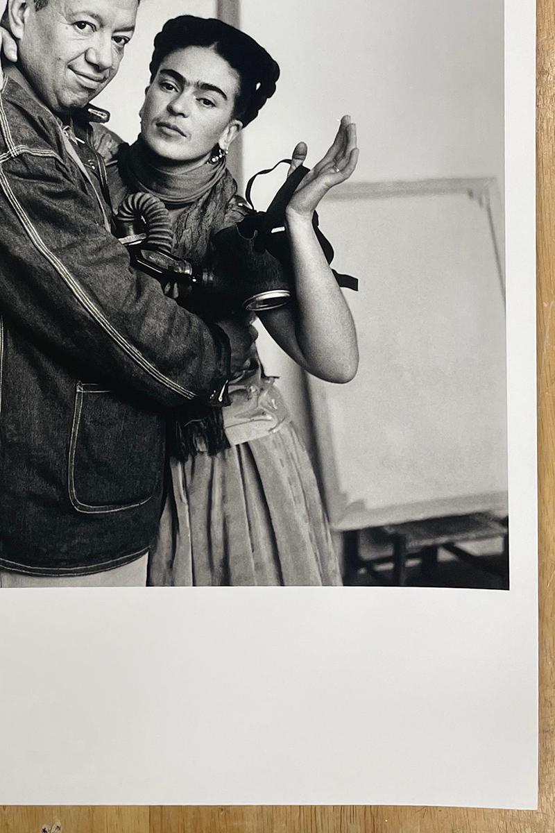 Frida and Diego with Gas Mask - Black and White Photograph, Couple For Sale 2