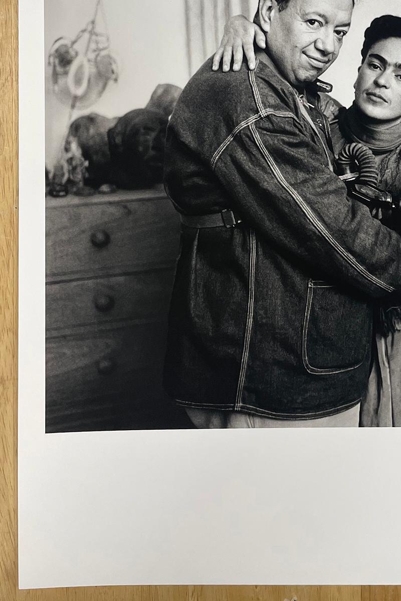 Frida and Diego with Gas Mask - Black and White Photograph, Couple For Sale 3