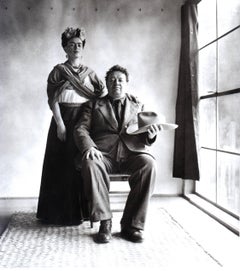 Frida and Diego with Hat - Limited Edition Black and White Photograph, Portrait