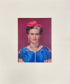 Robe Frida Kahlo en soie bleue