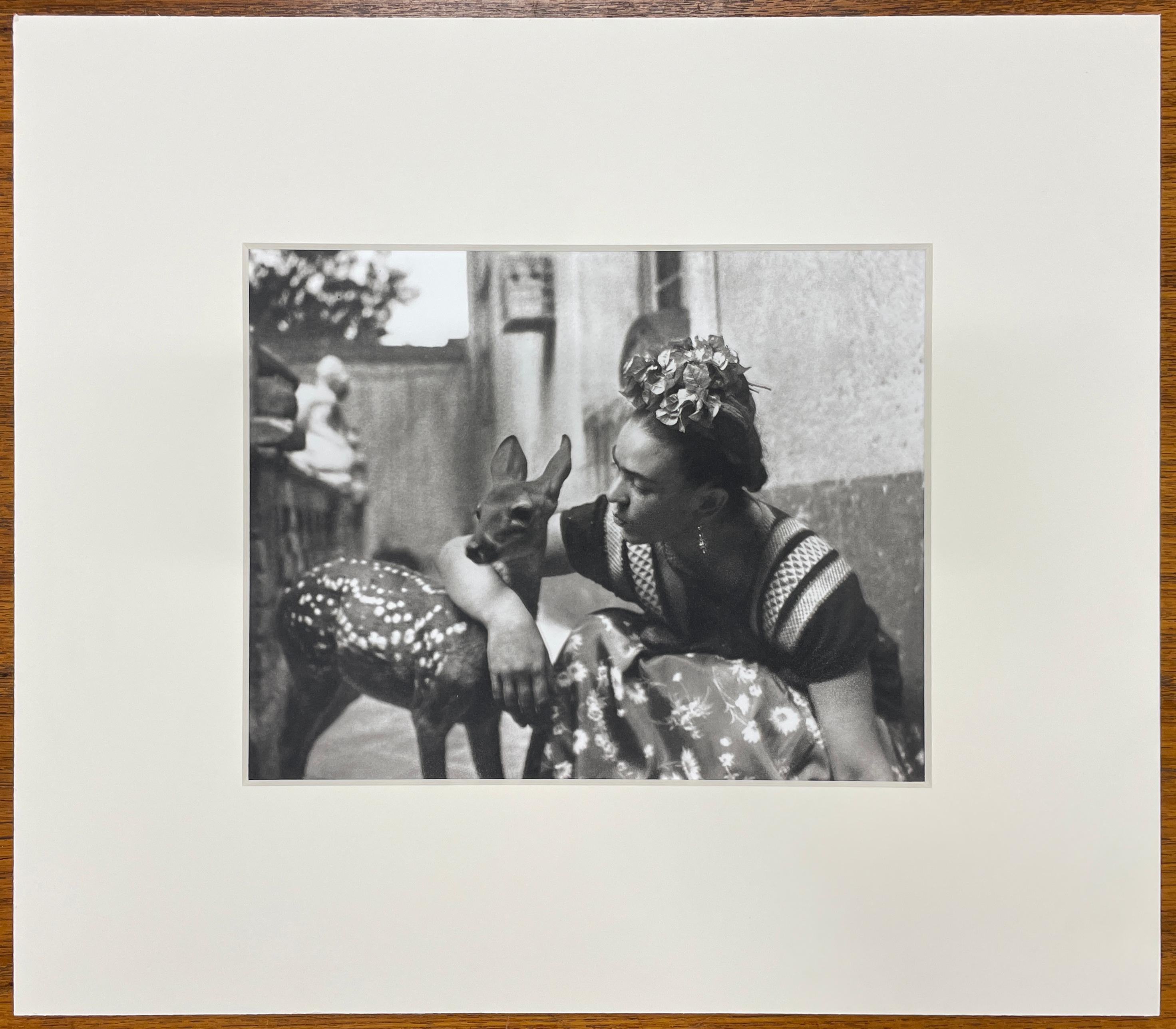 Frida with Granizo, Version 2, Coyoacan - Limited Edition Black and White Photo - Photograph by Nickolas Muray