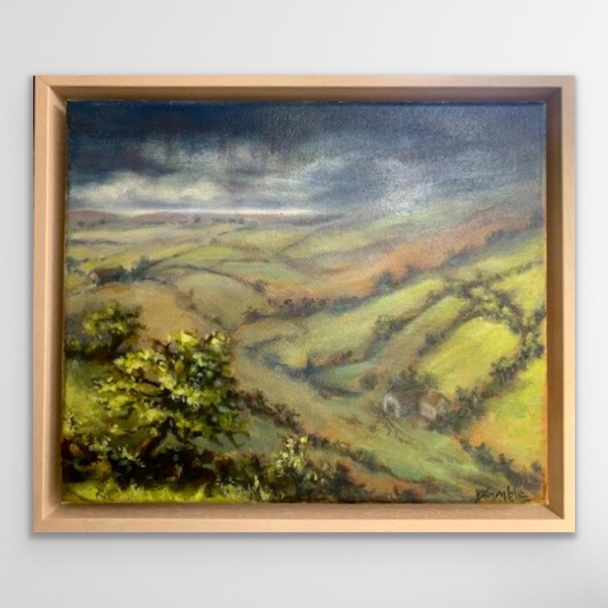 Cotswolds - 'After the Storm', Gerahmtes Originalgemälde, Landschaft Natur Ländlich – Painting von Nicky Bramble