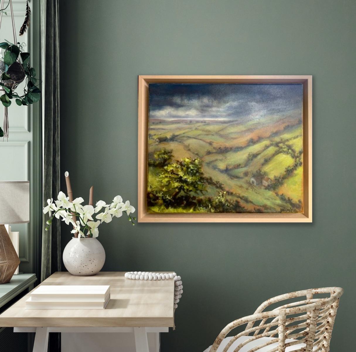 Cotswolds - 'After the Storm', Gerahmtes Originalgemälde, Landschaft Natur Ländlich im Angebot 2