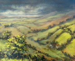 Cotswolds - 'After the Storm', Peinture originale encadrée, Paysage Nature Rural