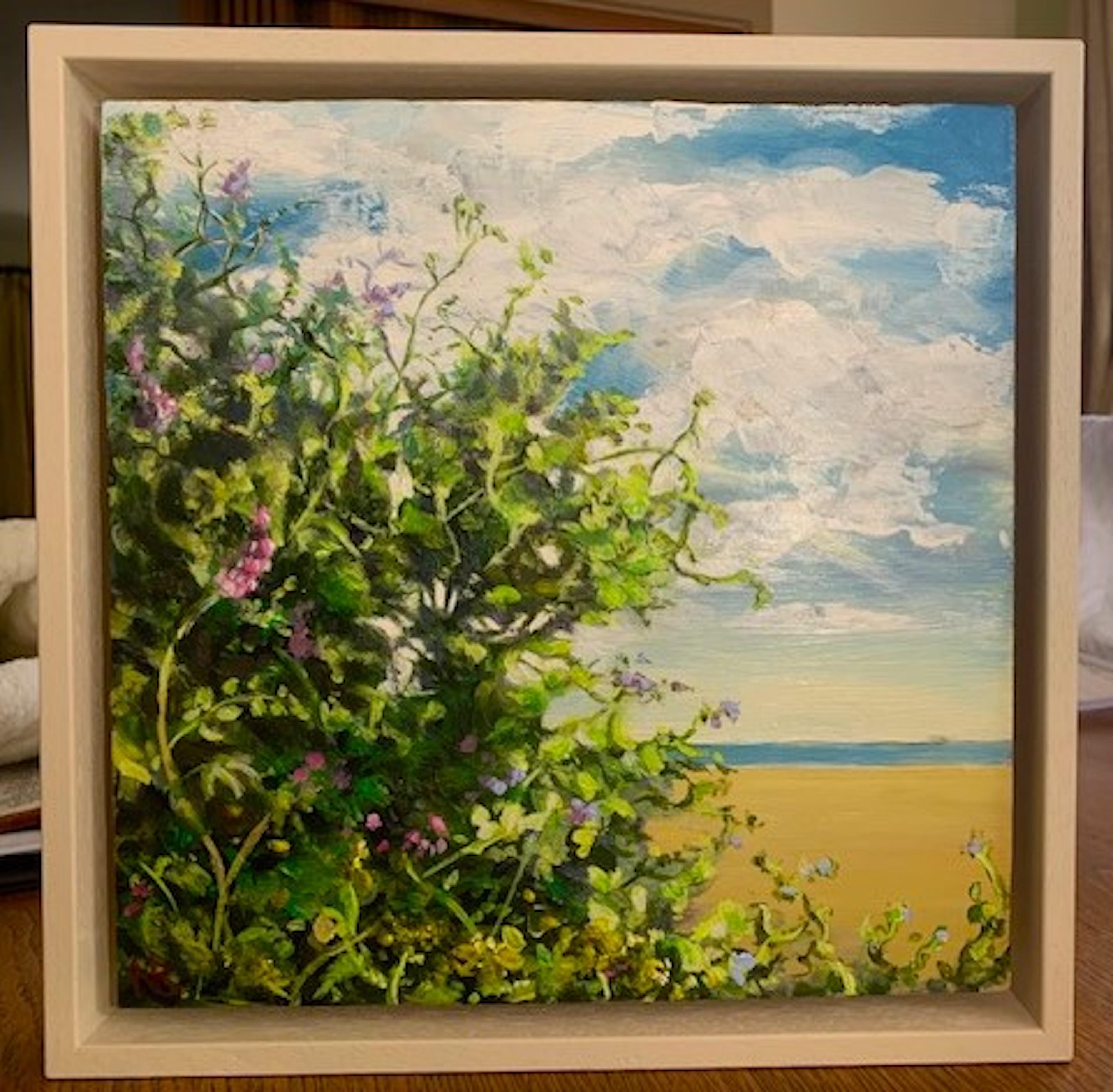 Hampshire Coast - Wild Hedgerow, landscape, nature, floral - Painting by Nicky Bramble