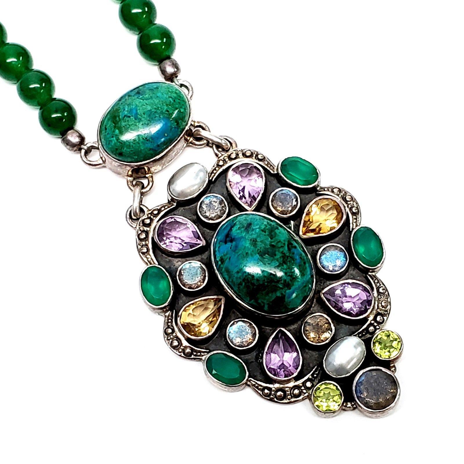 Taglio rotondo Nicky Butler Collezione limitata Ed Raj Collana in argento con più pietre preziose in vendita