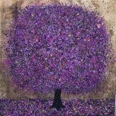 Bliss for bees, Nicky Chubb, Nature art, Trees, Purple, Affordable art, Resin co