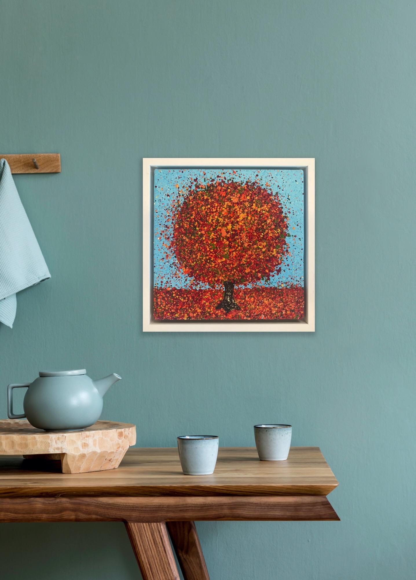 Un brillante día de otoño, Pintura original, Paisaje, Arte arbóreo, Arte textural en venta 6
