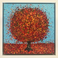 A Bright Autumn Day, Original painting, Landscape, Tree Art, Textural art
