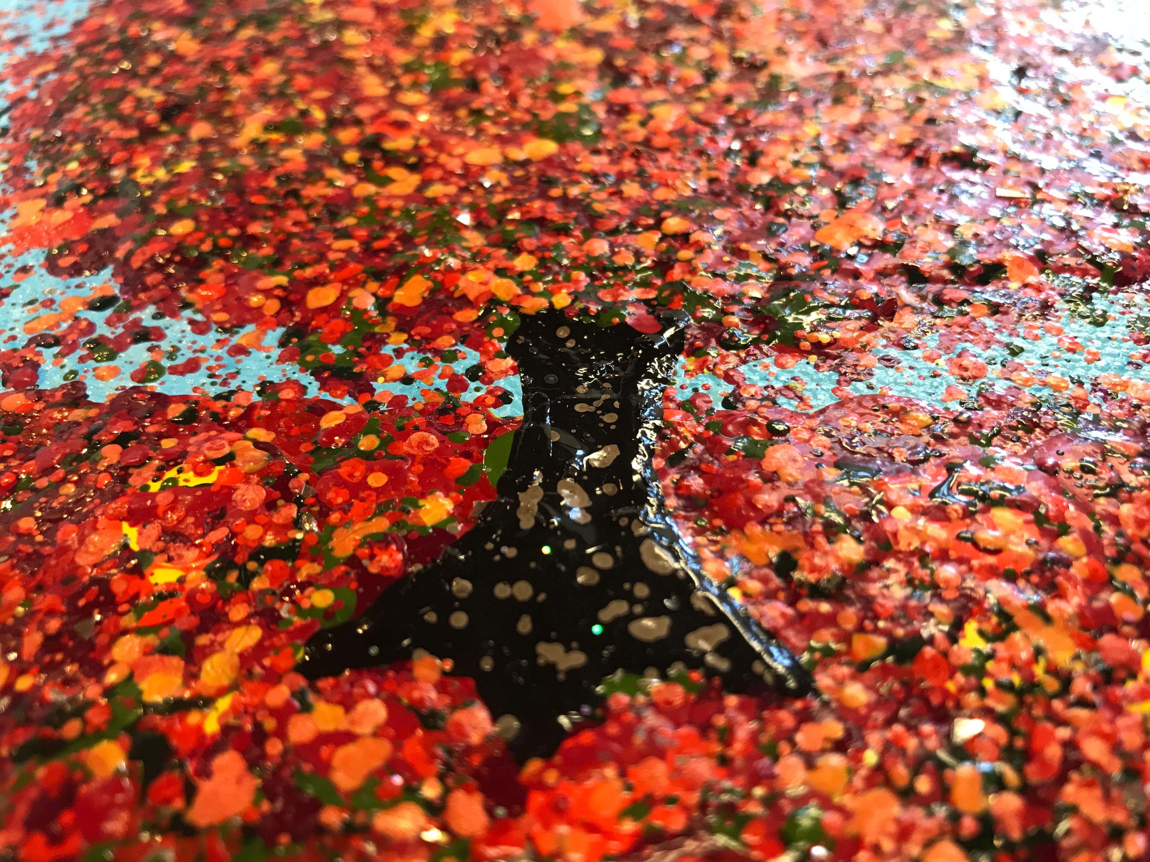 Un brillante día de otoño, Pintura original, Paisaje, Arte arbóreo, Arte textural en venta 2