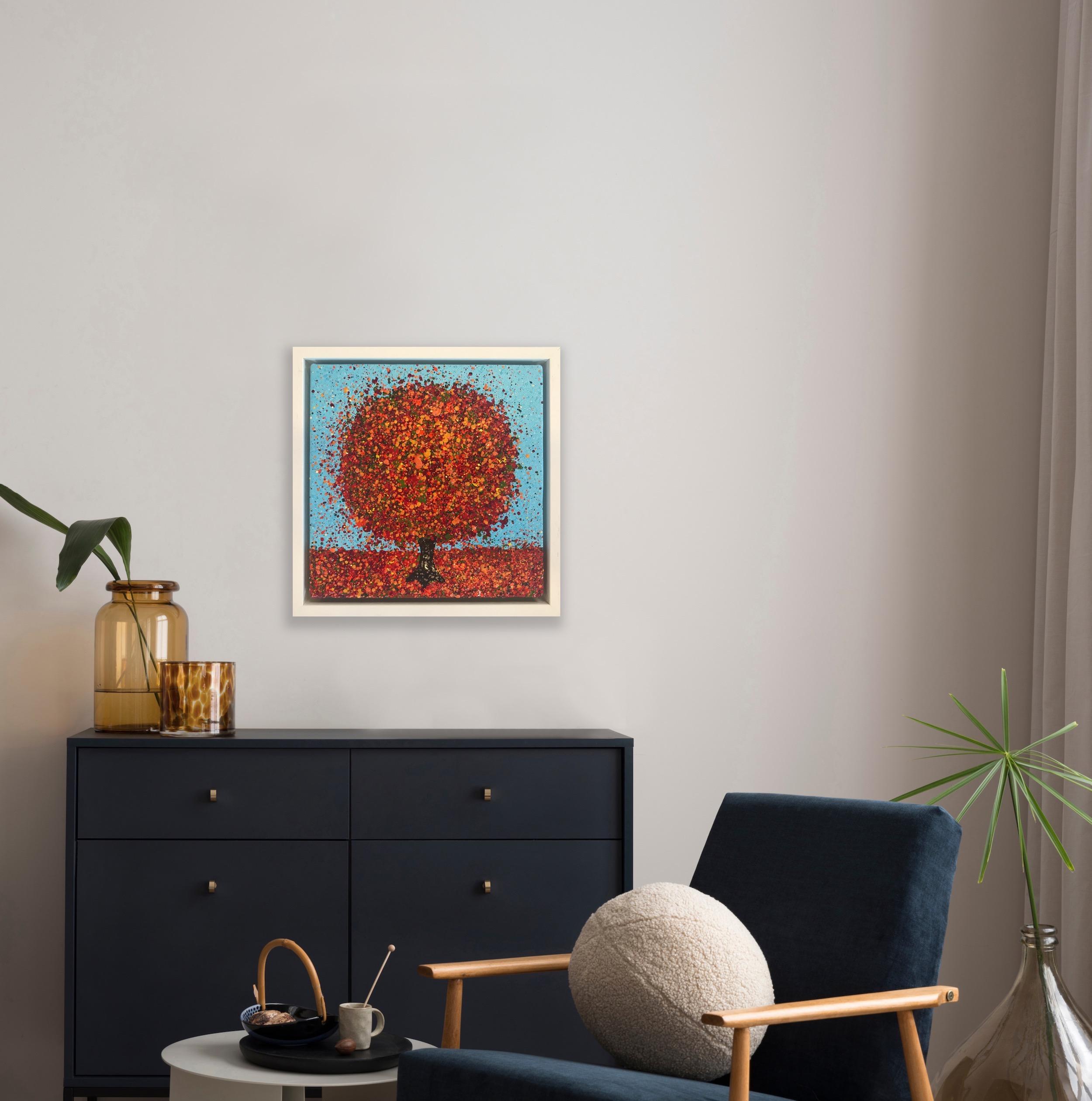 Un brillante día de otoño, Pintura original, Paisaje, Arte arbóreo, Arte textural en venta 3