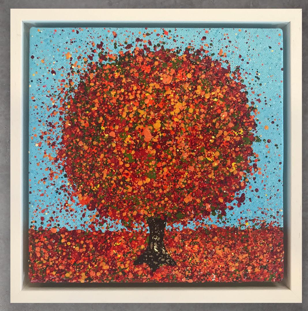 Abstract Painting de Nicky Chubb - Un brillante día de otoño, Pintura original, Paisaje, Arte arbóreo, Arte textural
