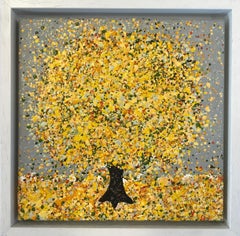 Un po' di sole nel, Pittura originale, Paesaggio, Arte blu, Arte materica