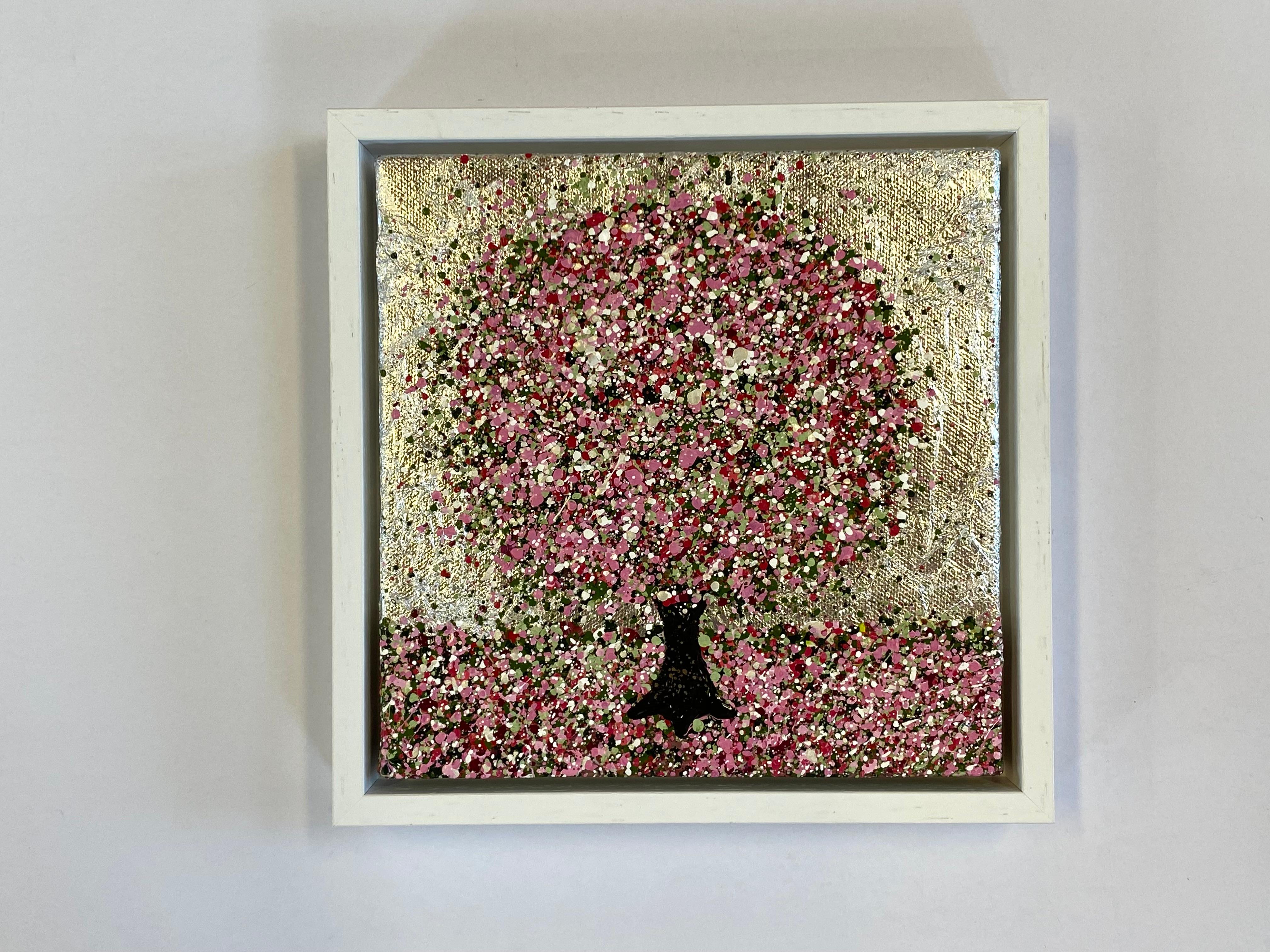 Un día plateado, Pintura original, Paisaje, Arte rosa, Arte textural - Painting de Nicky Chubb