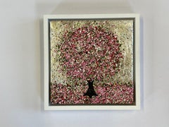 A silver Day, Original painting, Landscape, Pink Art, Textural art