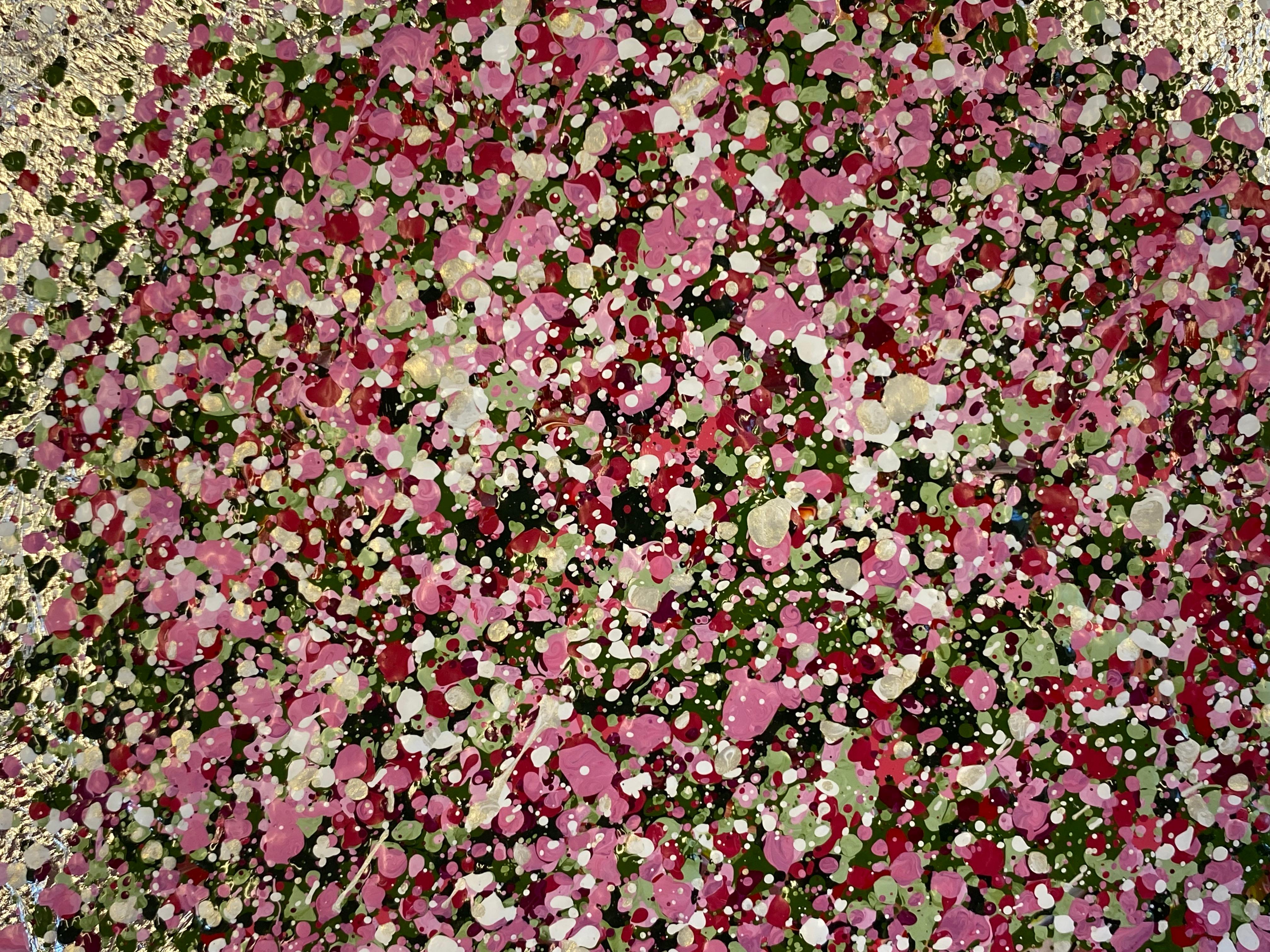 Un día plateado, Pintura original, Paisaje, Arte rosa, Arte textural - Landscape Painting Marrón de Nicky Chubb