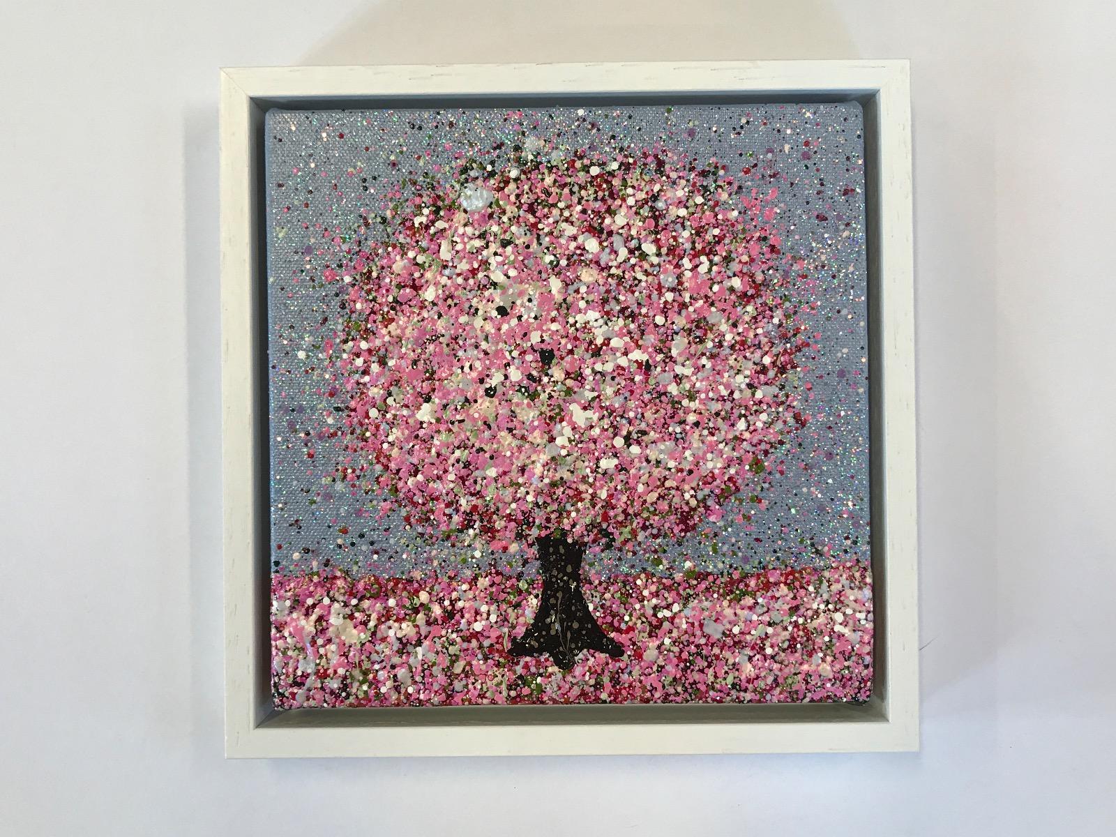 Un día resplandeciente, Pintura original, Paisaje, Arte rosa, Arte textural - Painting de Nicky Chubb