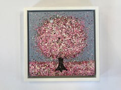 A sparkling day, Original painting, Landscape, Pink Art, Textural art
