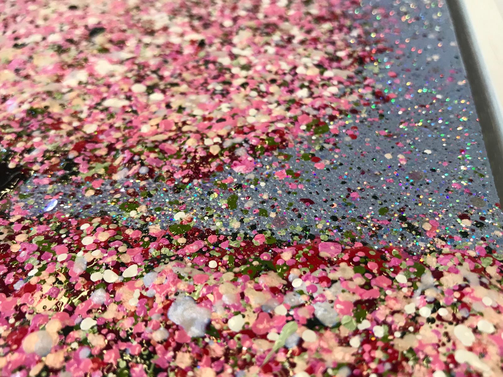 Un día resplandeciente, Pintura original, Paisaje, Arte rosa, Arte textural en venta 1