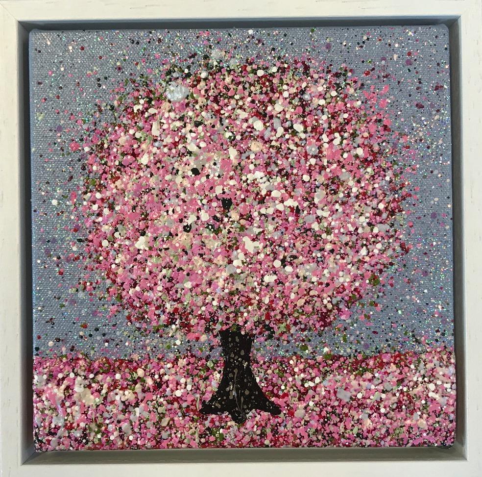 Abstract Painting de Nicky Chubb - Un día resplandeciente, Pintura original, Paisaje, Arte rosa, Arte textural