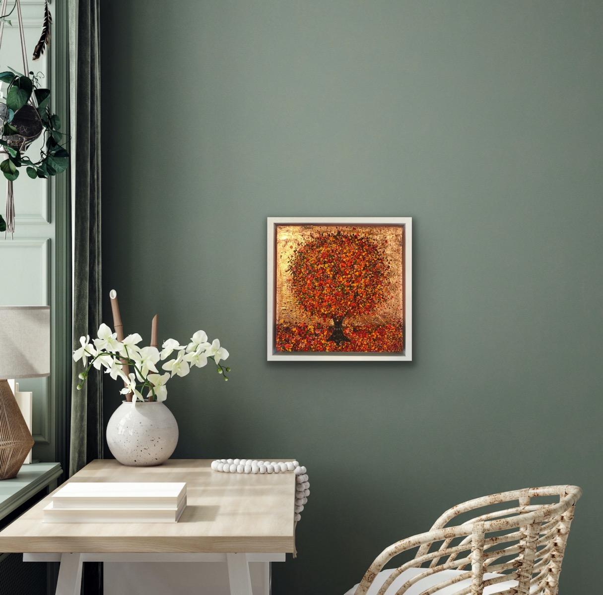 Resplandor de otoño 2024, Pintura original, Paisaje, Arte arbóreo, Arte textural en venta 2