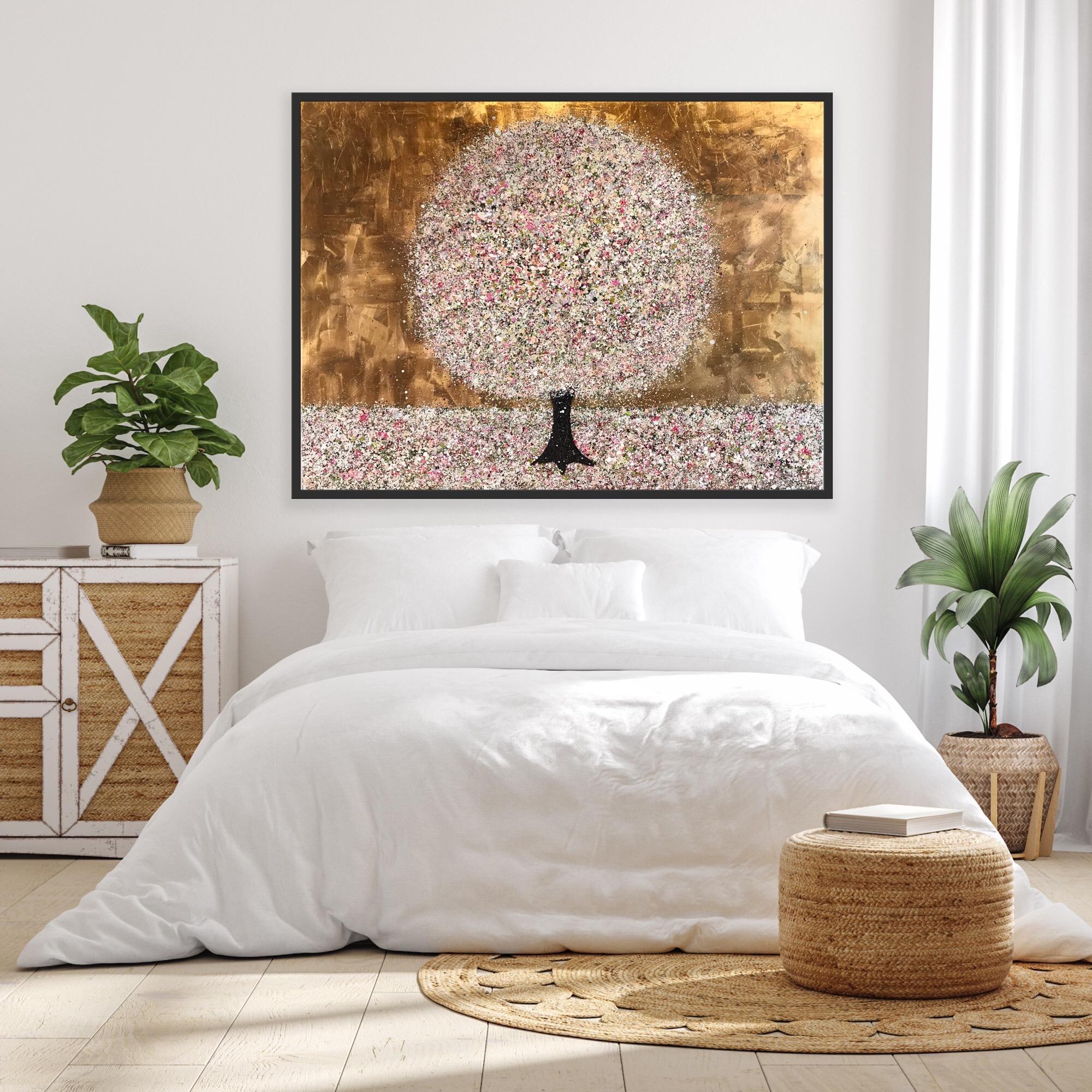 Bliss, peinture originale, Tree Art, Landscape, Gold Art en vente 6